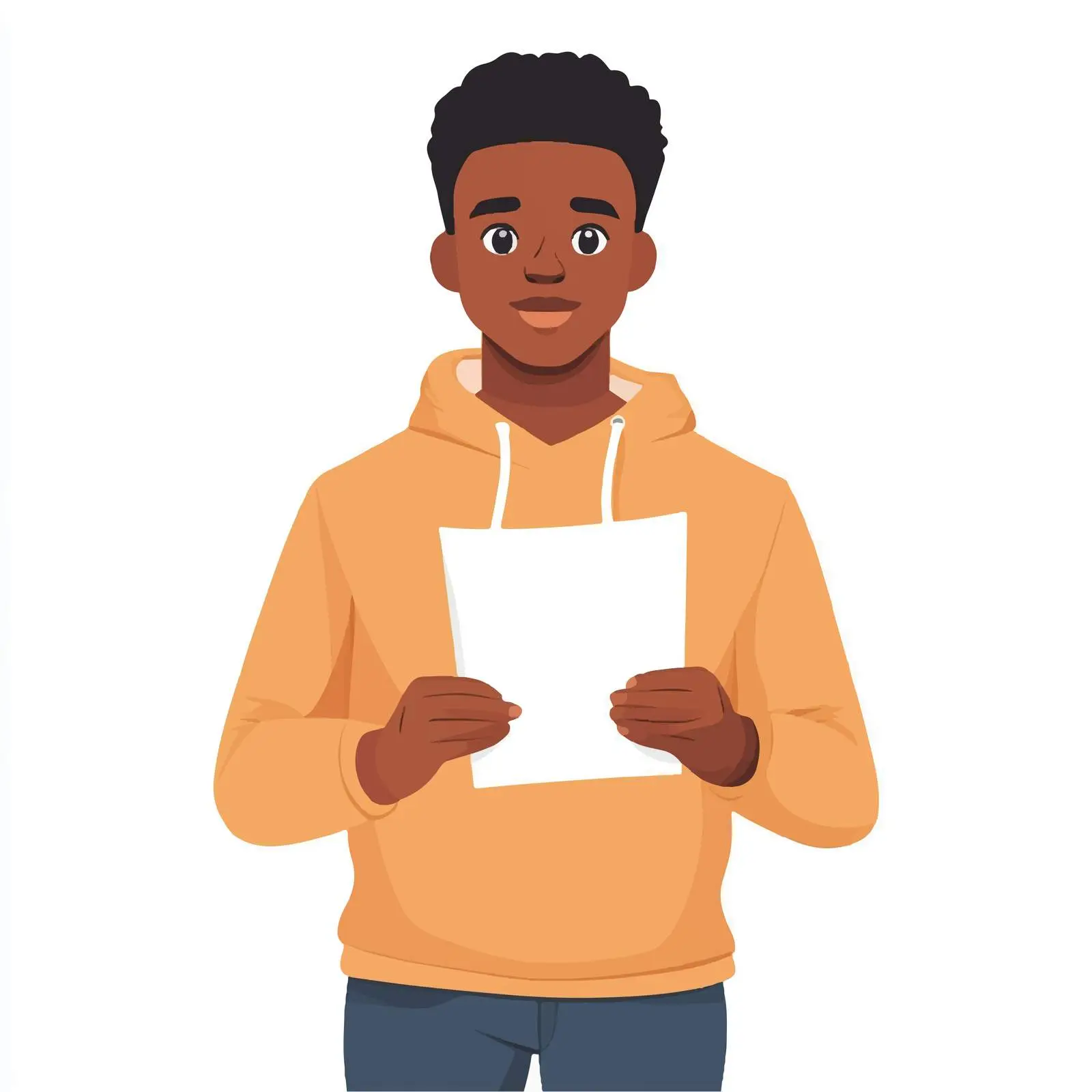 Young Black Man Holding Document Vector Illustration – free formalwear image from Dotvec