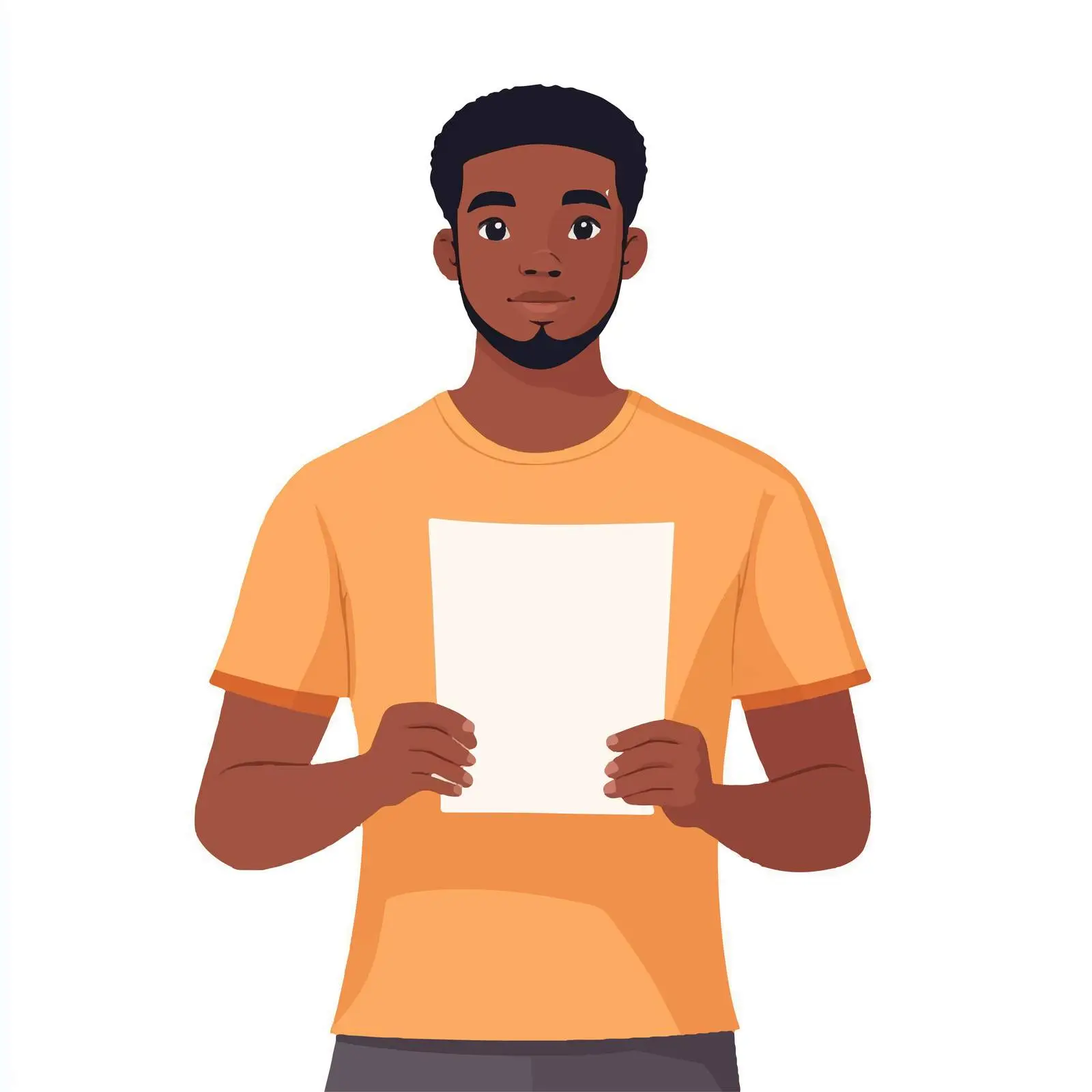 Young Black Man with Document Vector Illustration — free download from Dotvec