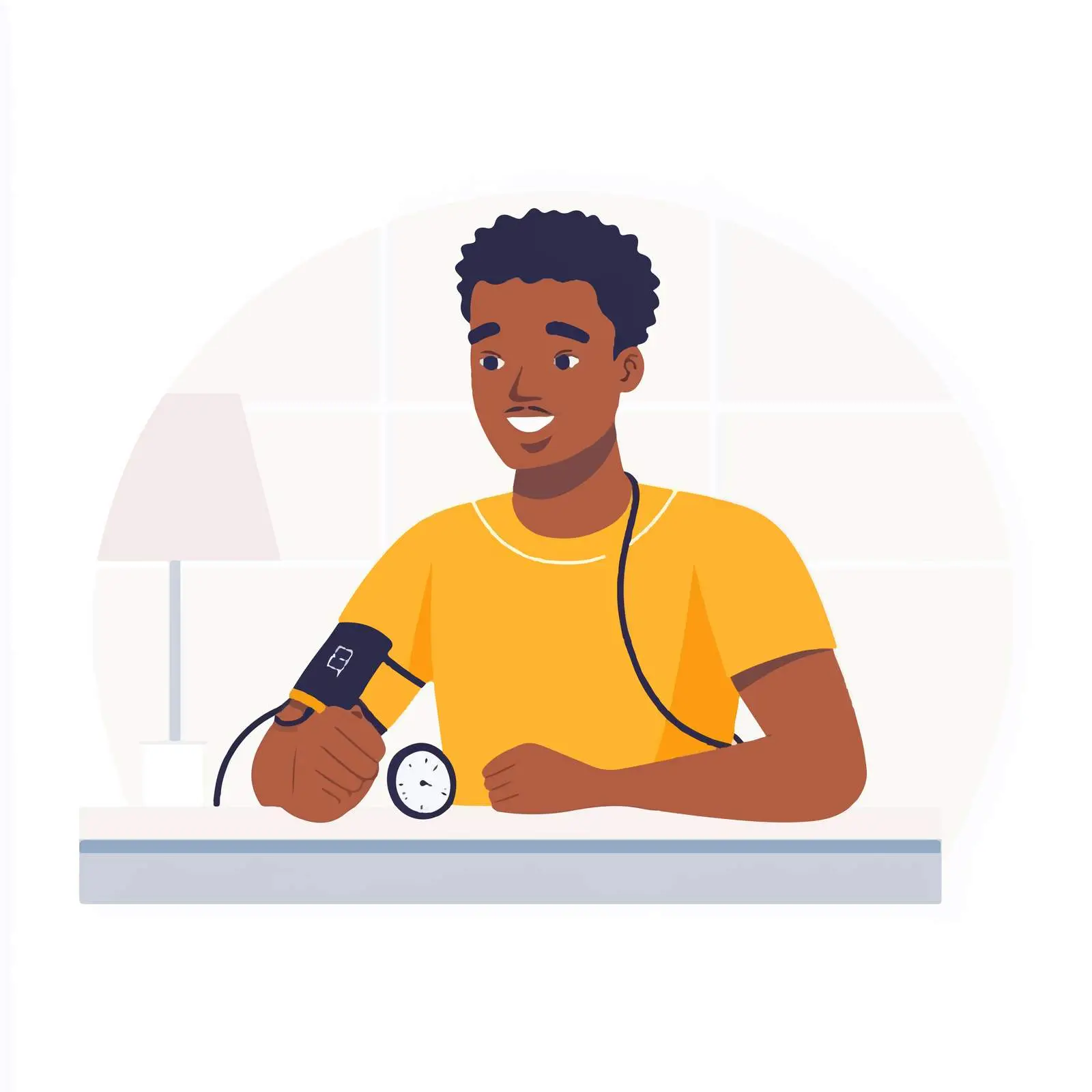 Home Blood Pressure Check by Young Black Man – free balanced lifestyle image from Dotvec