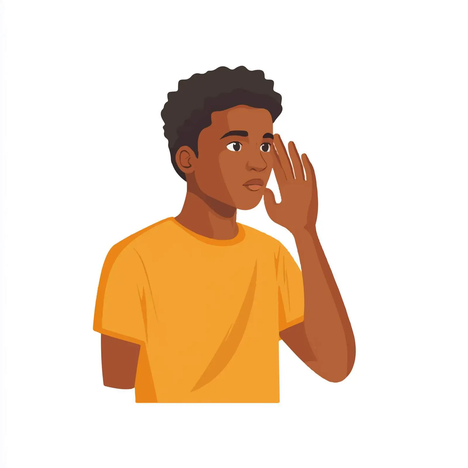 Young Black Man Listening Intently — free download from Dotvec