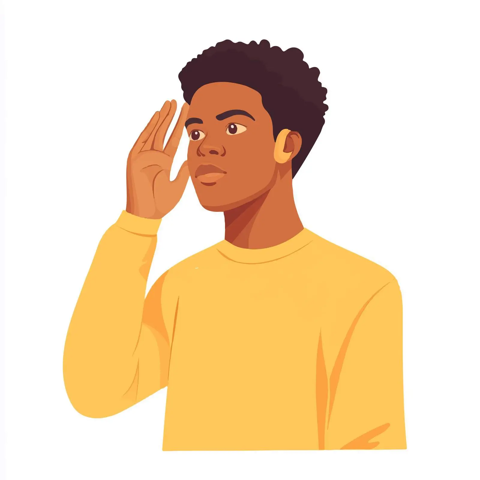 Young Black Man Listening Intently — free download from Dotvec