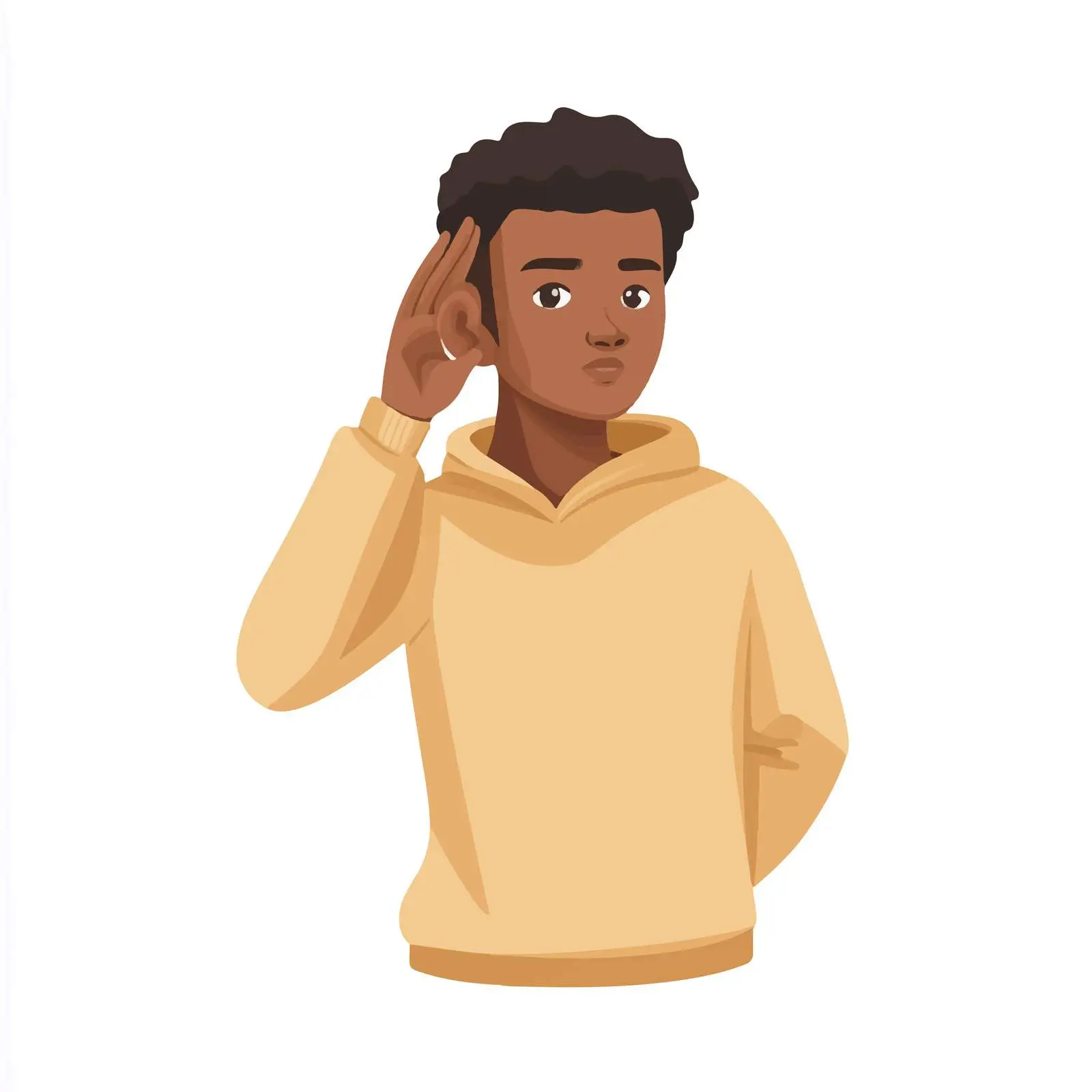 Young Black Man Listening Attentively — free download from Dotvec
