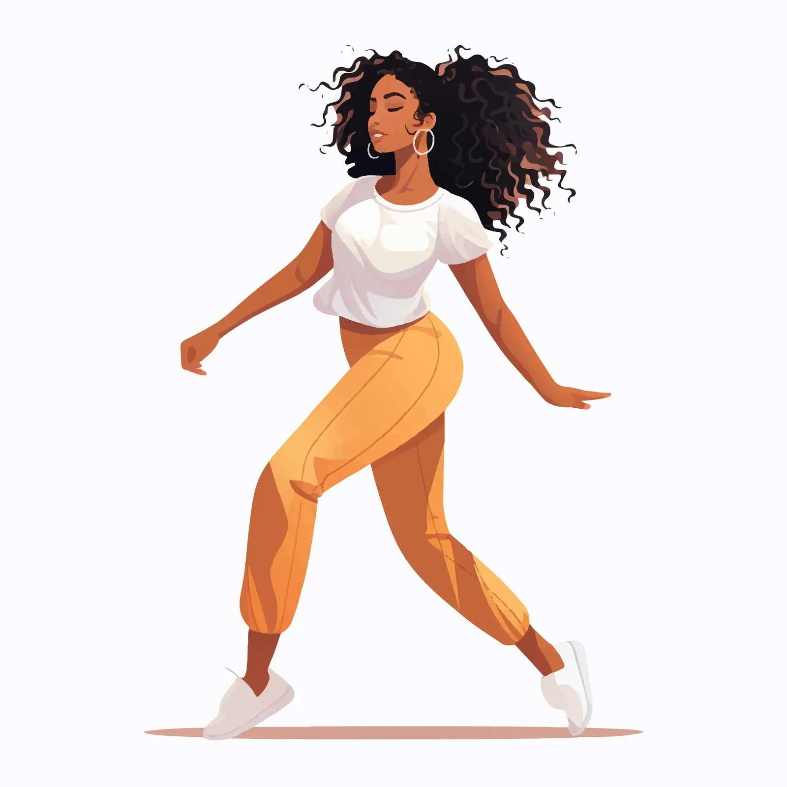 Dancing African Woman in Modern Pose Vector — free download from Dotvec