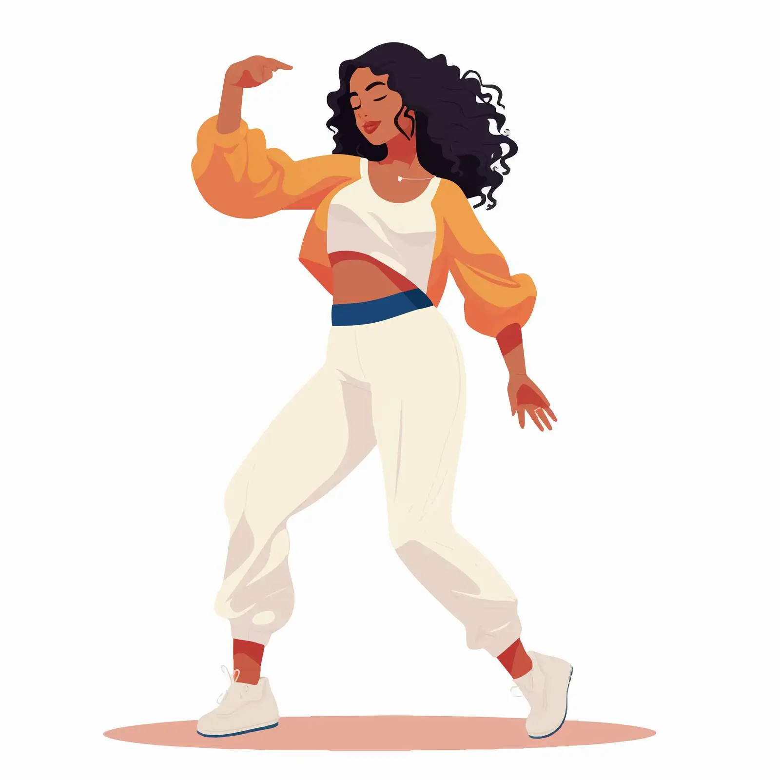 Young Black Woman Dancing in Modern Pose — free download from Dotvec
