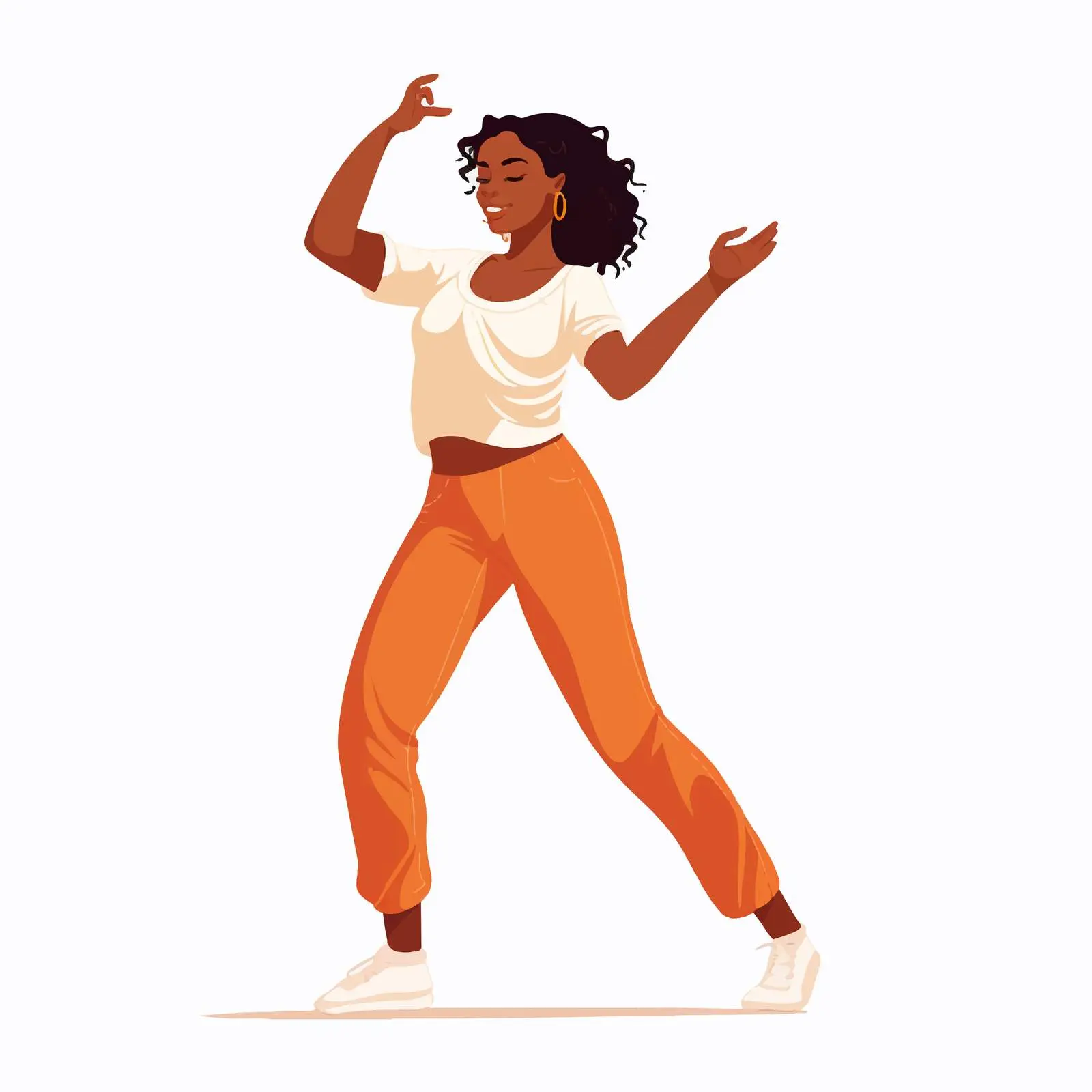 Young Black Woman Dancing in Modern Pose — free download from Dotvec
