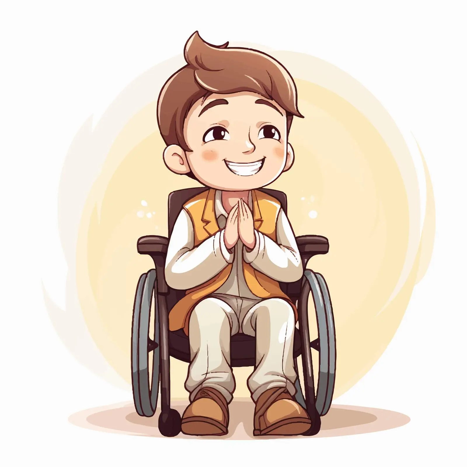 Boy Praying in Wheelchair Vector Illustration — free download from Dotvec