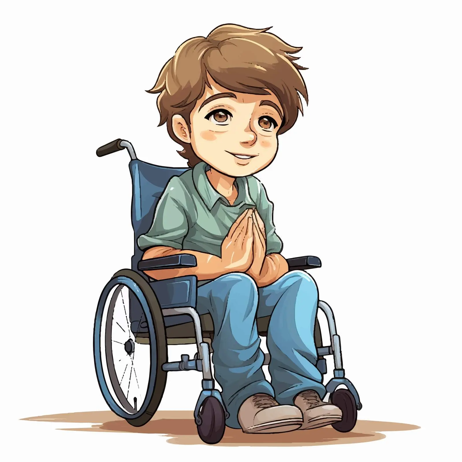 Young Boy Praying in Wheelchair Vector Art — free download from Dotvec