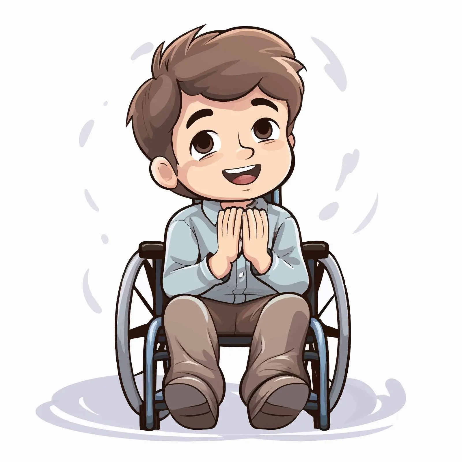Young Boy Praying in Wheelchair Vector Illustration — free download from Dotvec