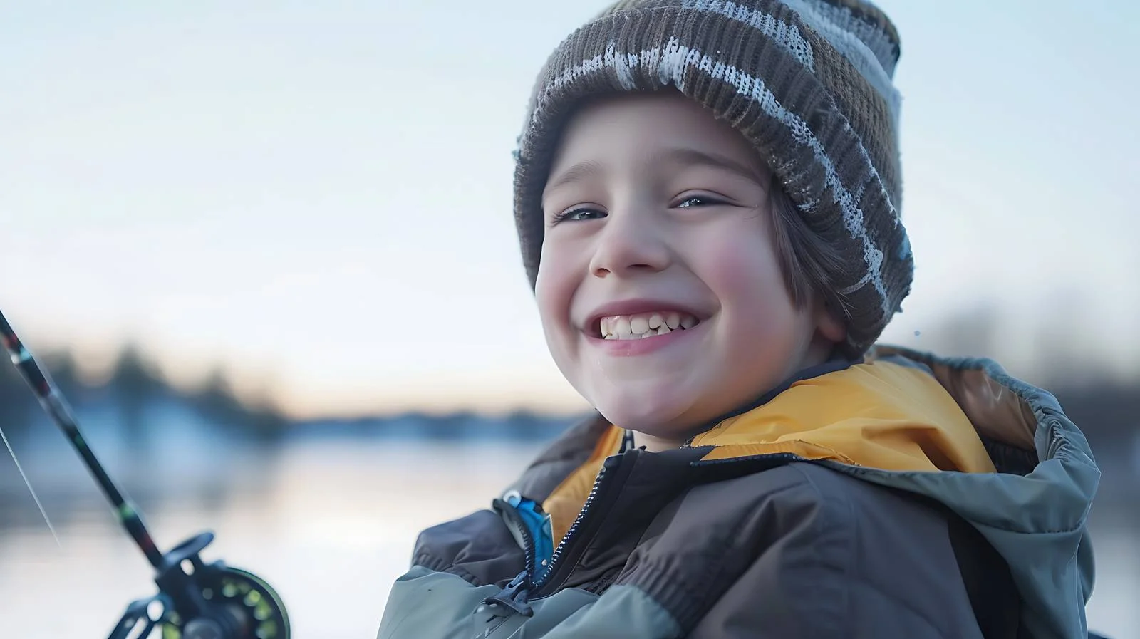 Child happily catches Walleye in Minnesota — free download from Dotvec