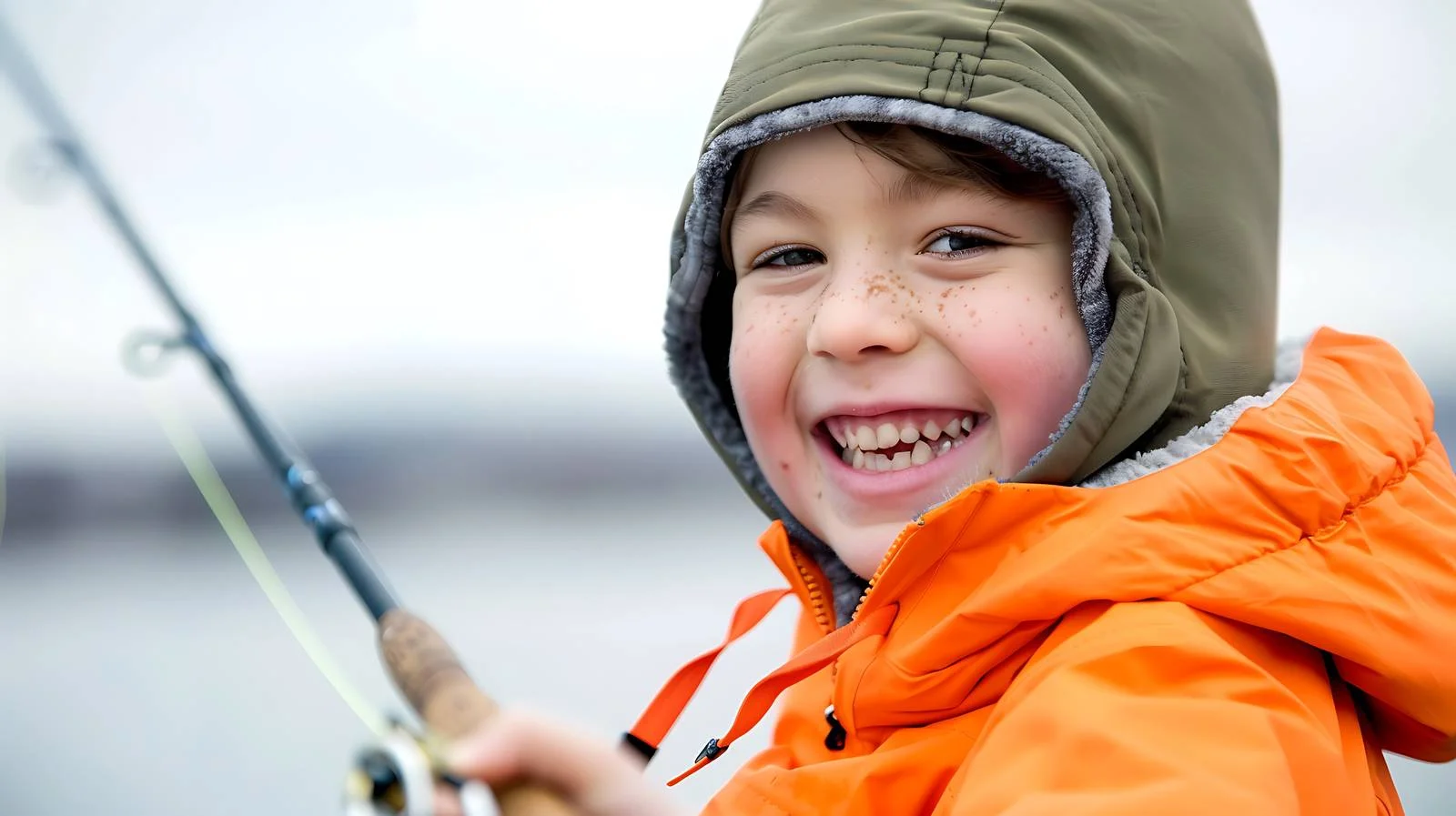 Joyful boy catches walleye in Minnesota — free download from Dotvec