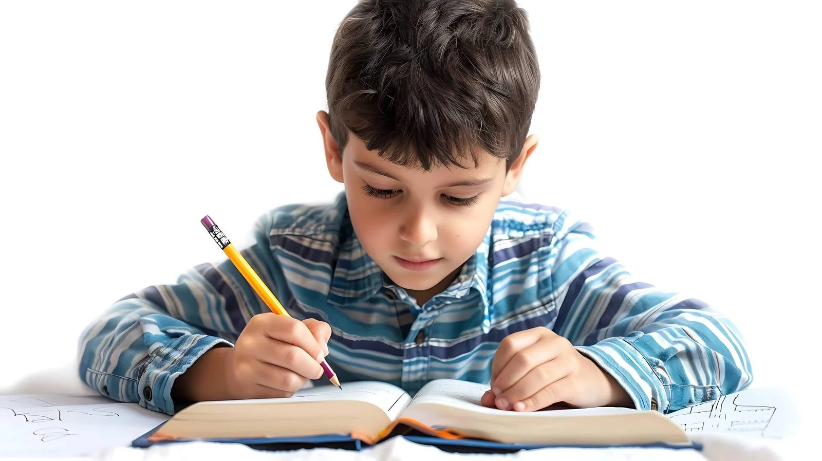 Young Boy Homeschool Writing — free download from Dotvec
