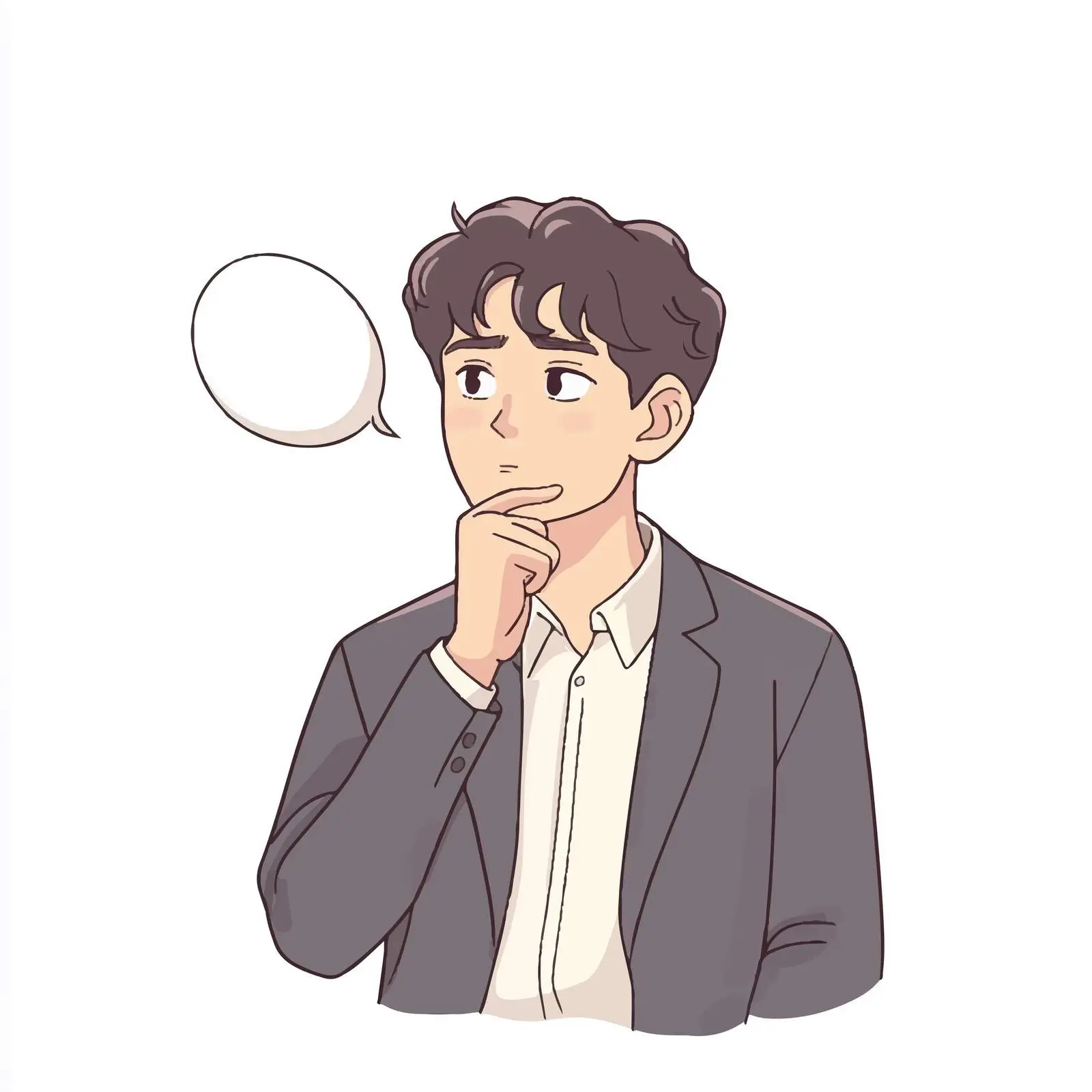 Thinking Business Man with Gesture Illustration — free download from Dotvec