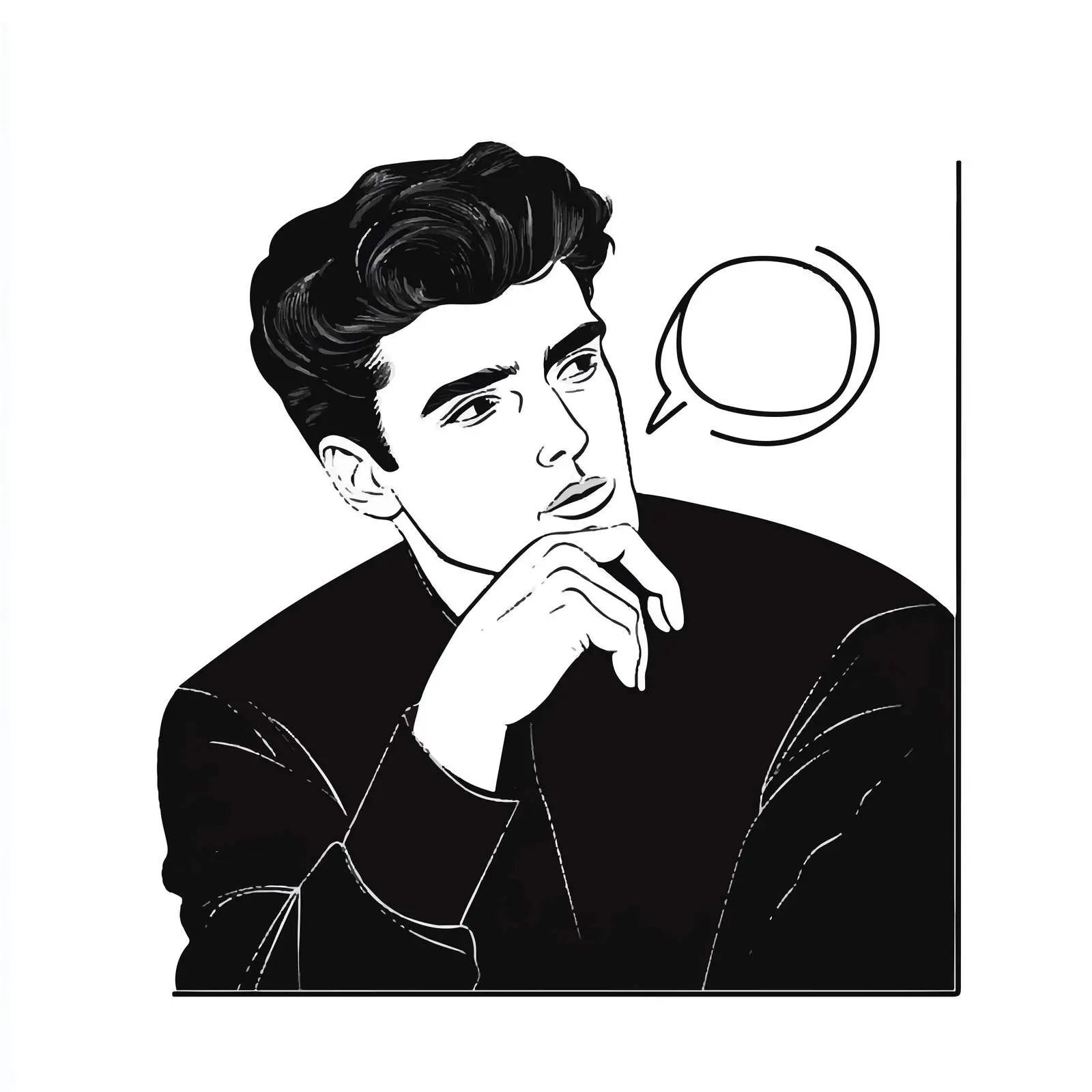 Businessman Thinking Gesture Illustration — free download from Dotvec