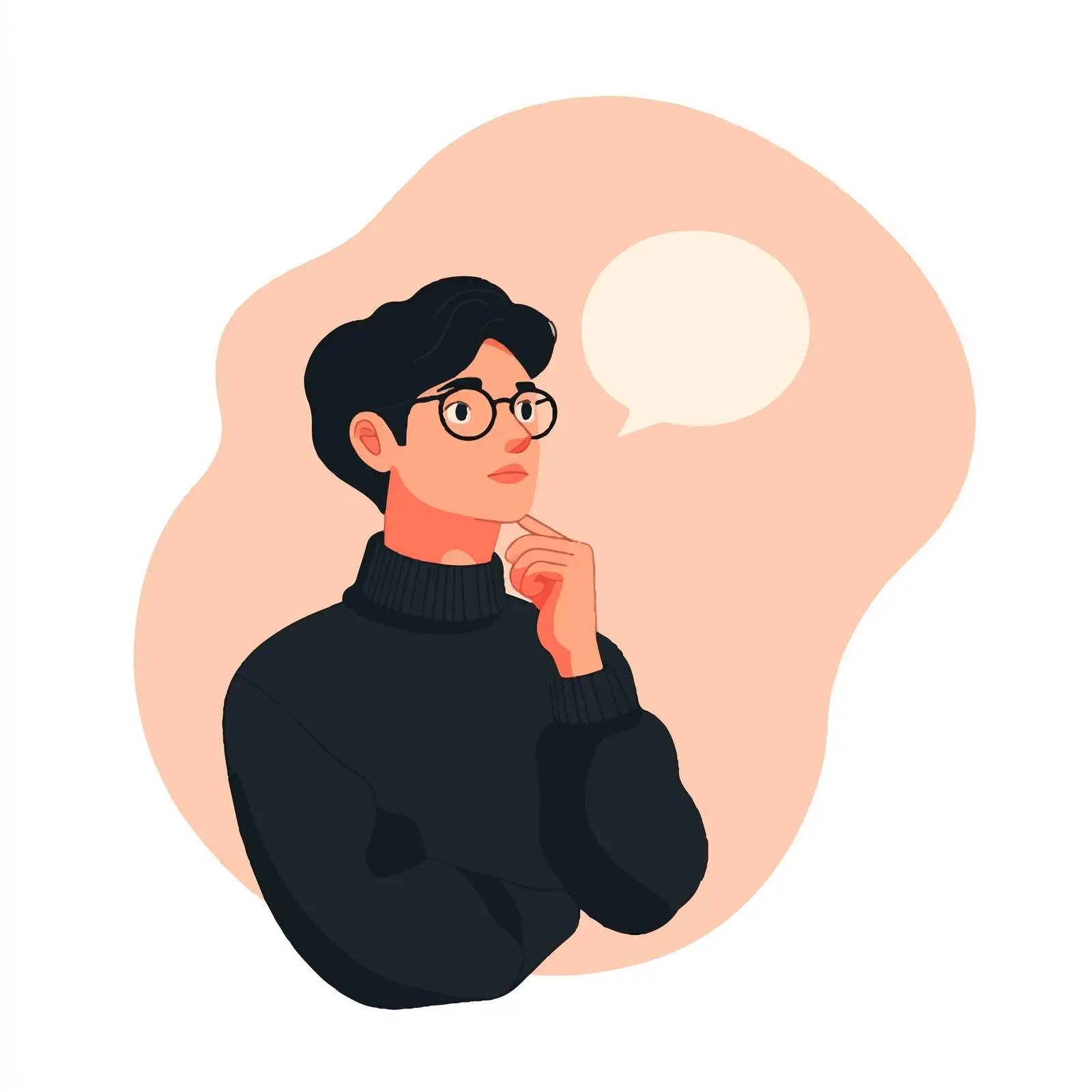 Young Businessman Contemplating with Thoughtful Gesture — free download from Dotvec