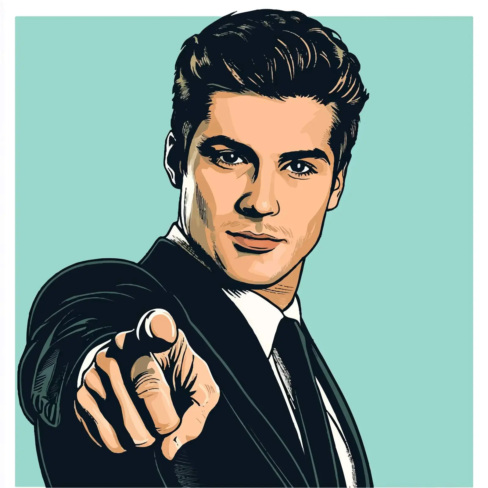 Confident Businessman Pointing and Engaging Audience — free download from Dotvec