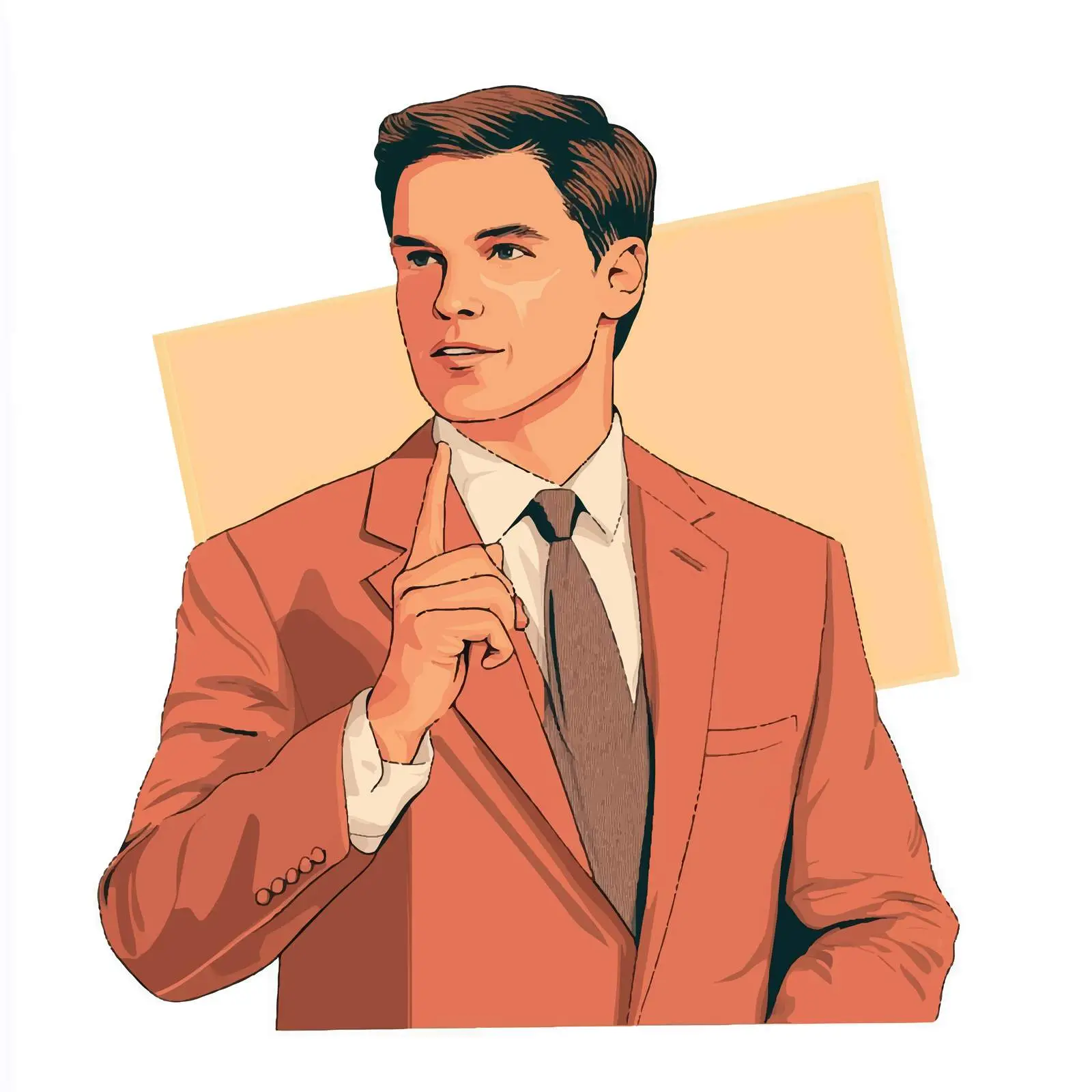 Young Businessman Presenting Blank Poster — free download from Dotvec