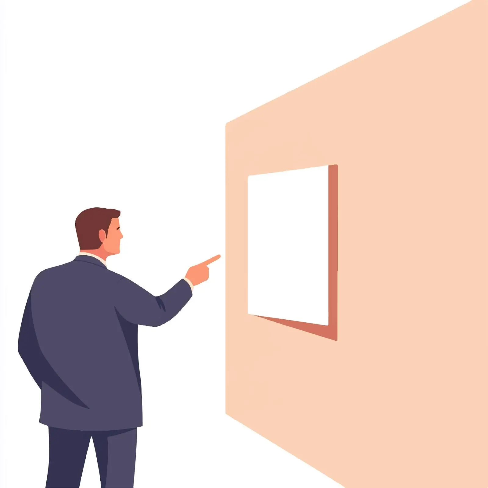 Businessman Pointing at Blank Poster Vector — free download from Dotvec