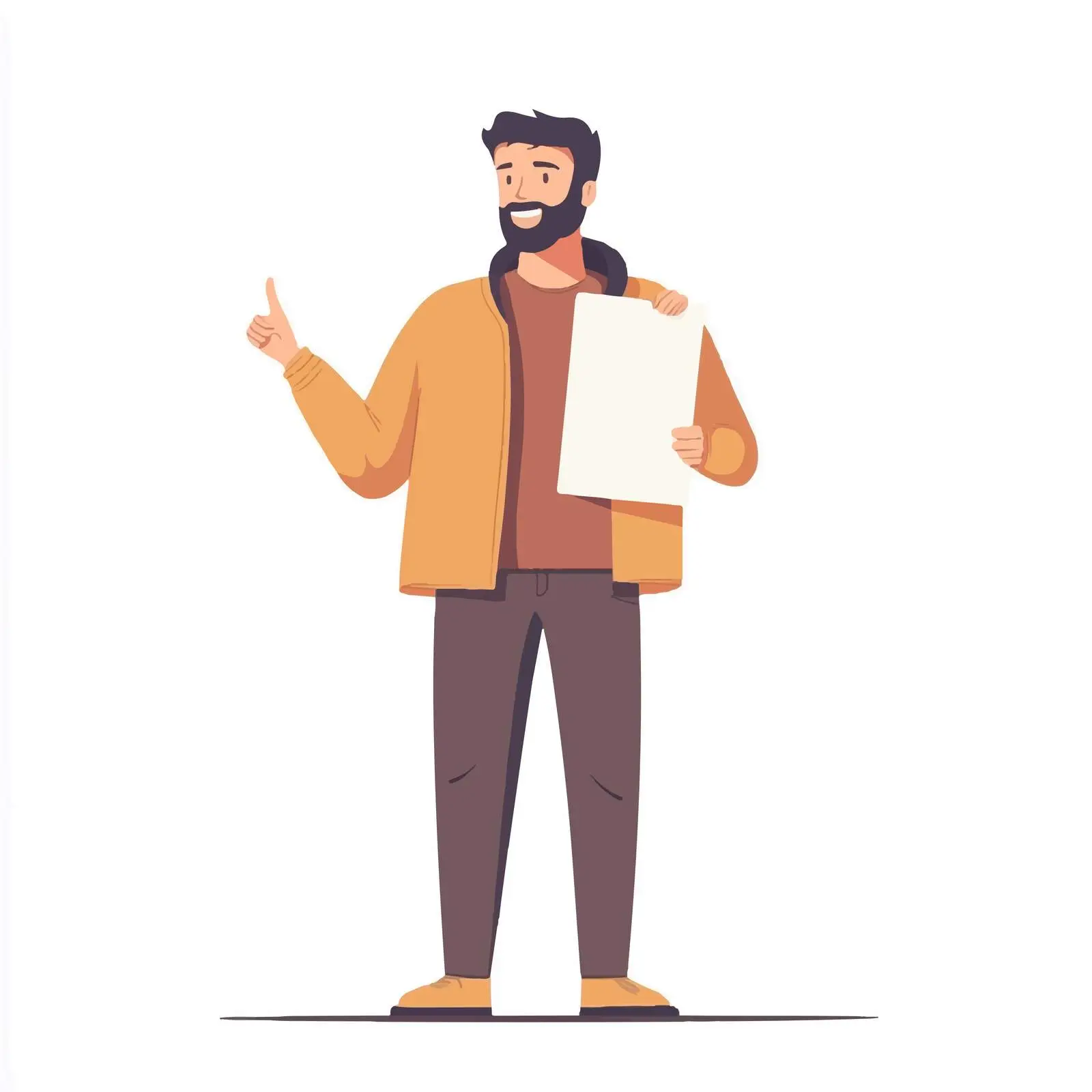 Businessman Presenting Blank Poster in Flat Design — free download from Dotvec