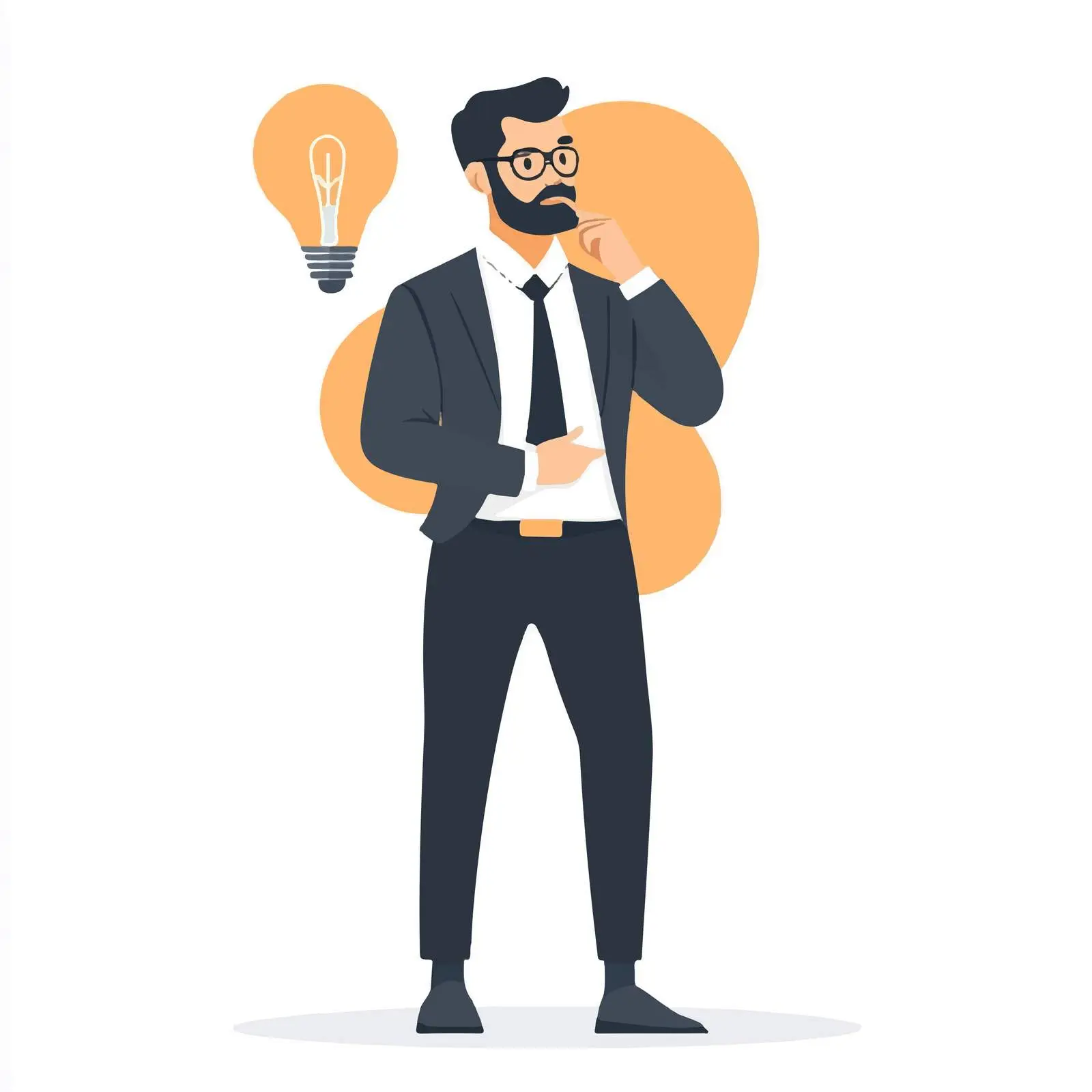 Thoughtful Businessman in Vector Illustration — free download from Dotvec