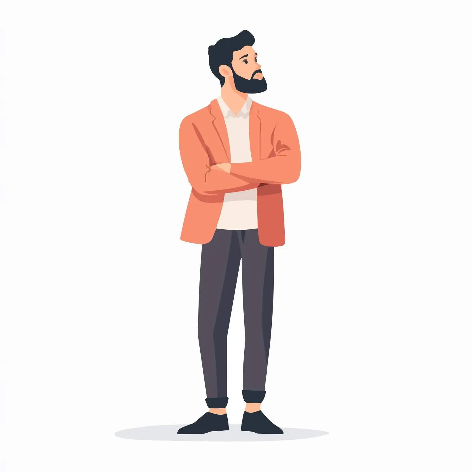 Thoughtful Young Businessman Vector Illustration – free business man image from Dotvec
