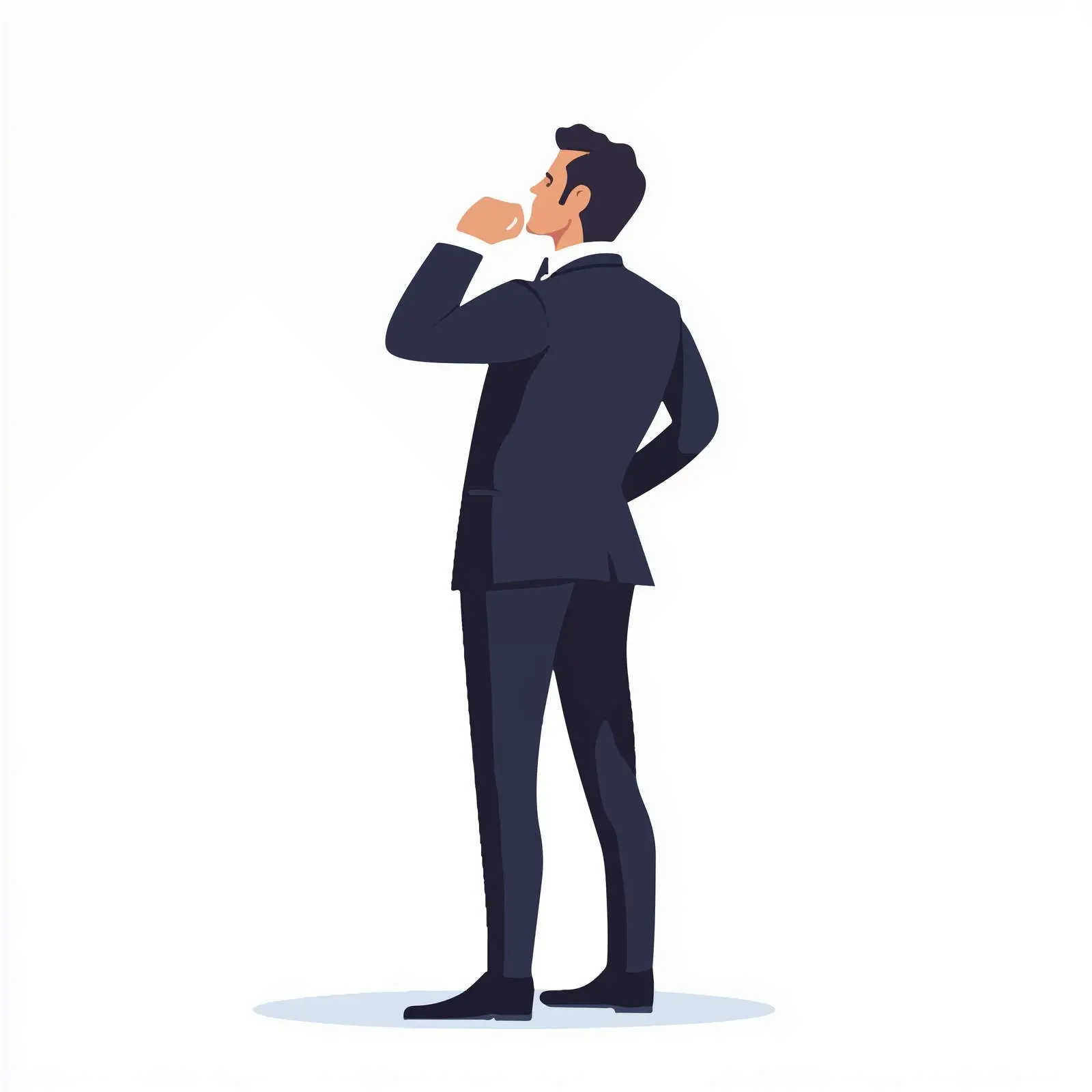 Young Businessman Thinking in Flat Vector Style — free download from Dotvec