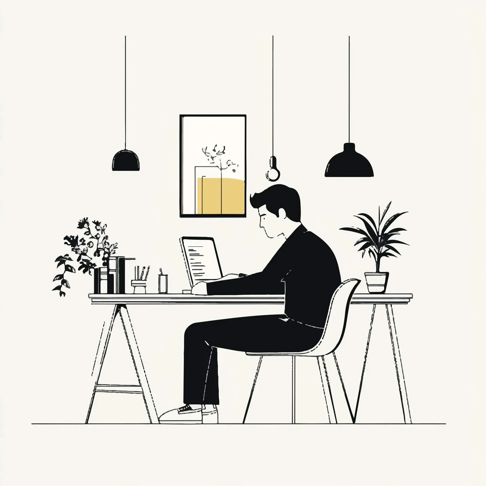 Young Businessman Working on Laptop in Office — free download from Dotvec