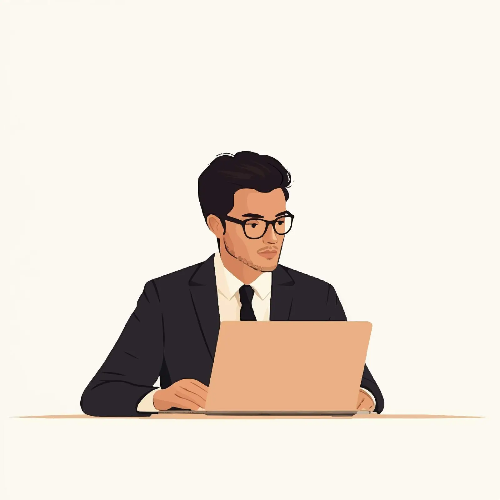Young Businessman Working in Office with Laptop — free download from Dotvec