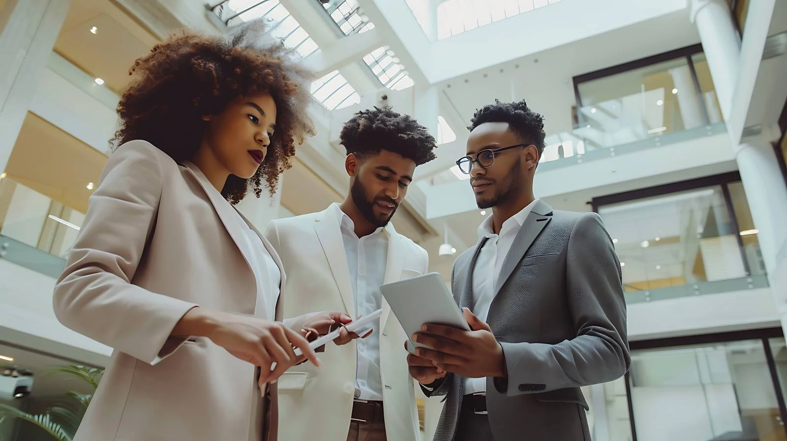 Young Business People Tablet Foyer — free download from Dotvec