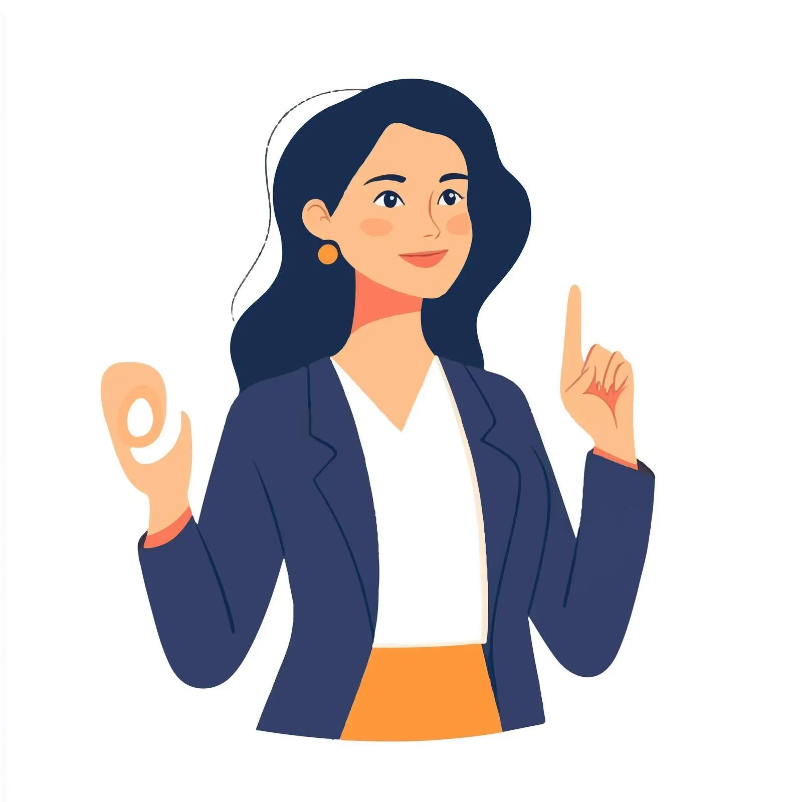 Young Business Woman Making OK Sign Vector — free download from Dotvec