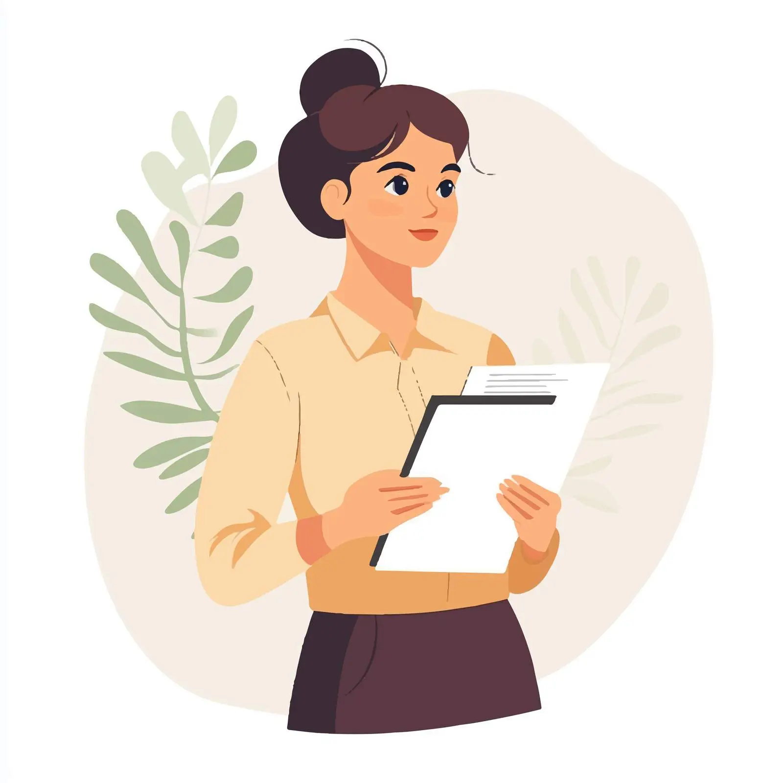Business Woman Holding Documents - Vector Illustration — free download from Dotvec