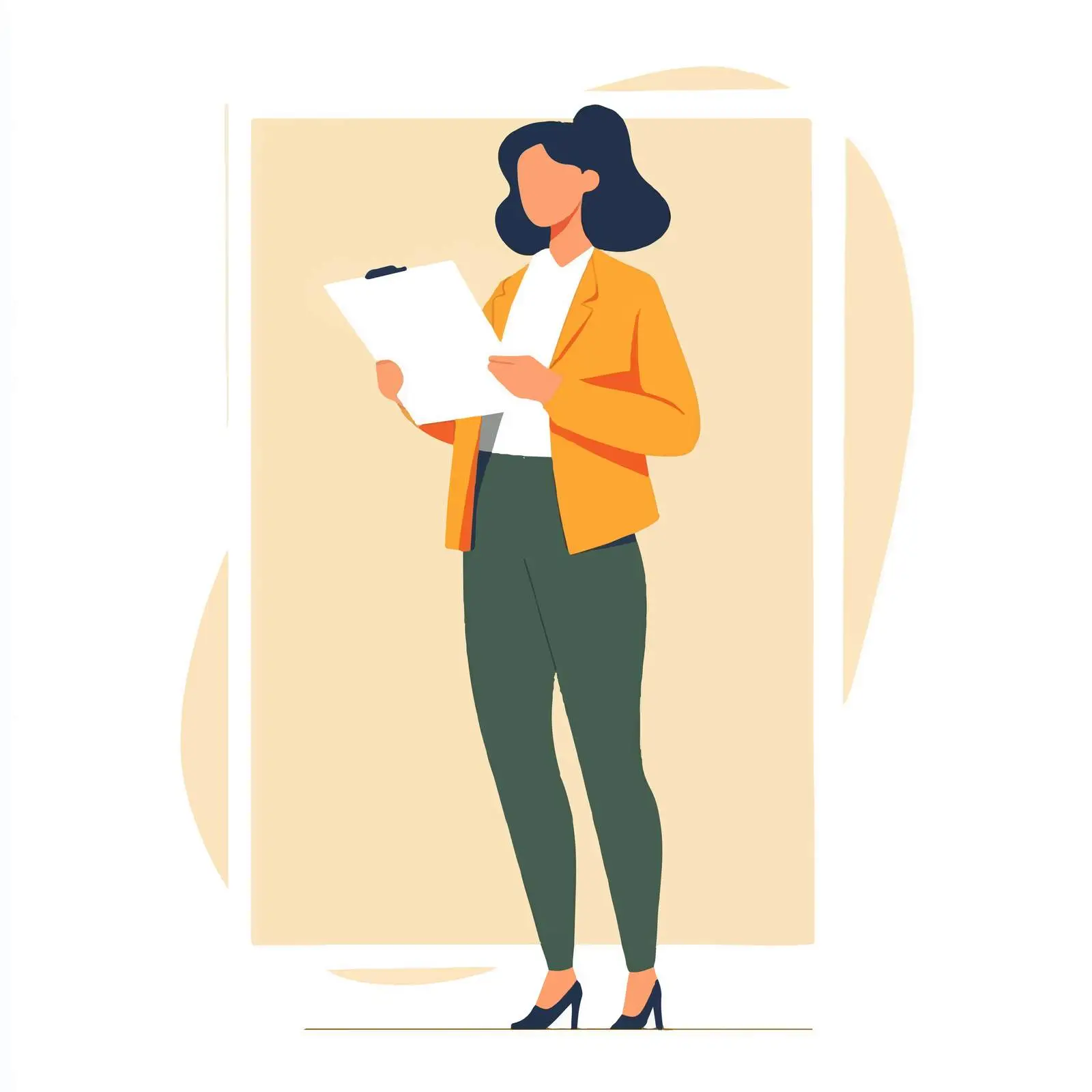 Young Business Woman with Documents Vector Illustration — free download from Dotvec