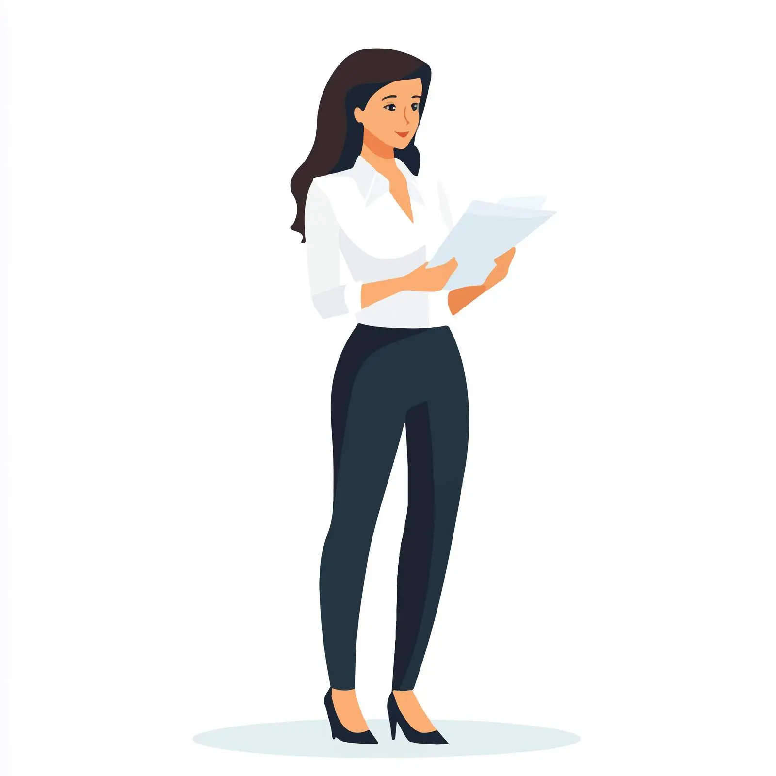 Young Business Woman with Documents Vector — free download from Dotvec