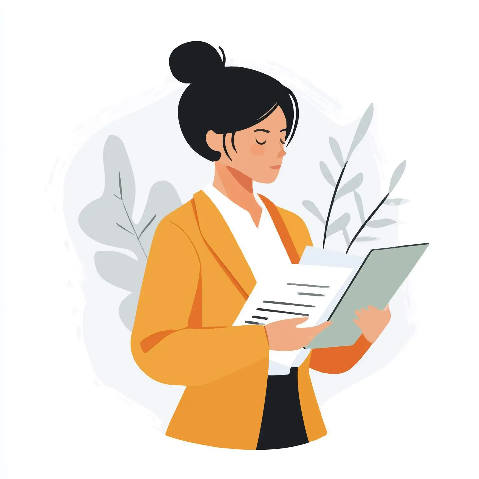 Professional Business Woman with Documents Vector — free download from Dotvec