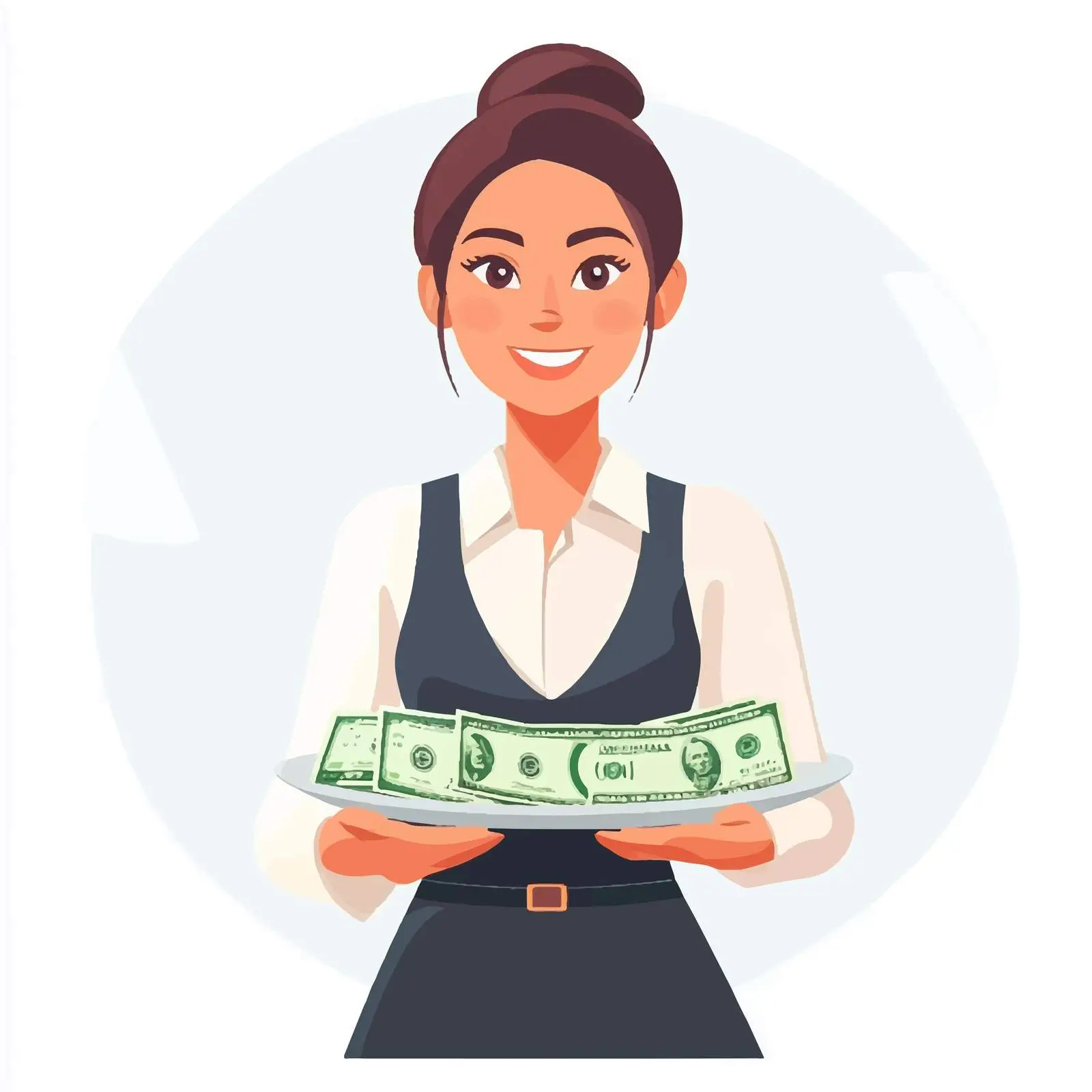 Empowered Businesswoman Handling Finances Illustration — free download from Dotvec