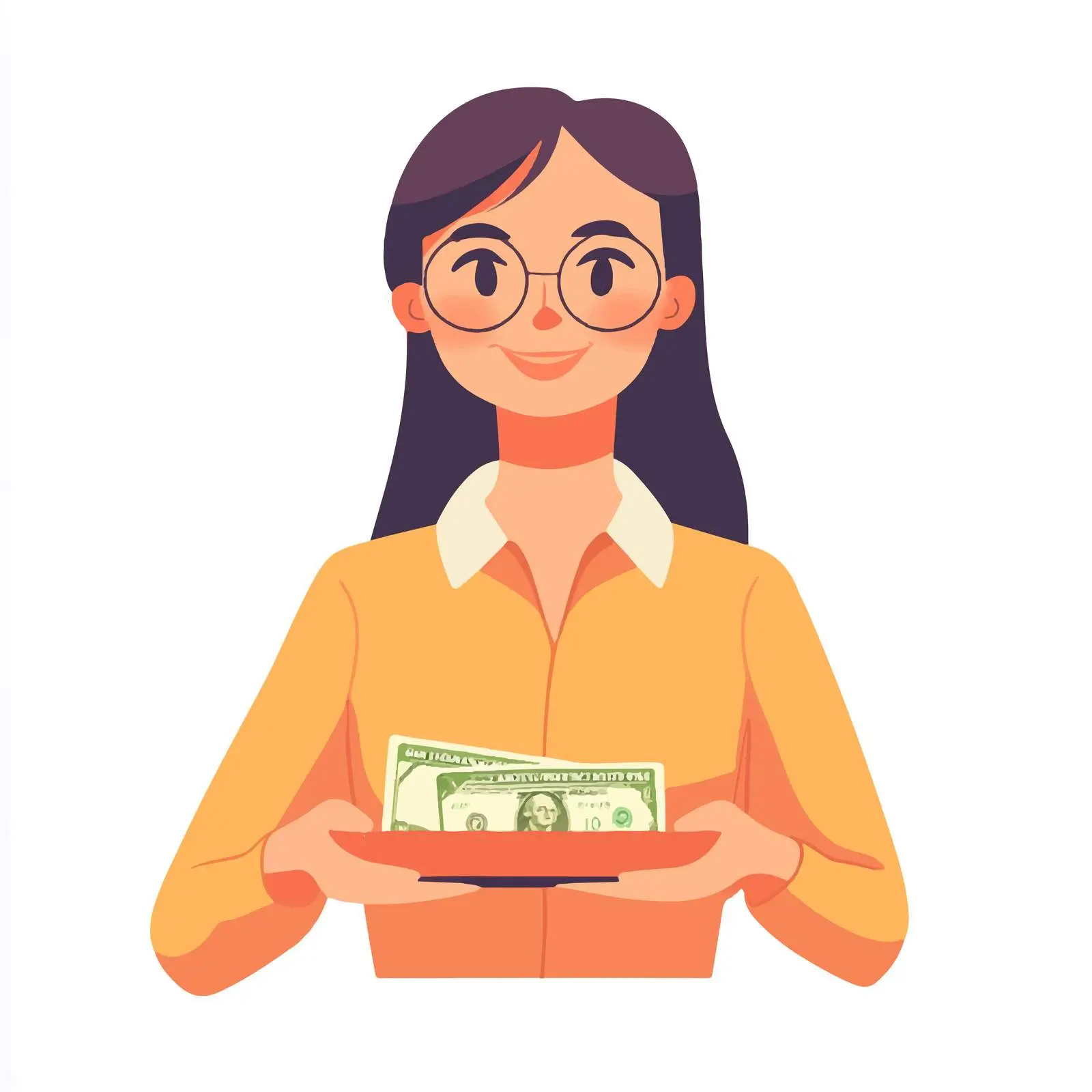 Business Woman Handling Finances Illustration — free download from Dotvec