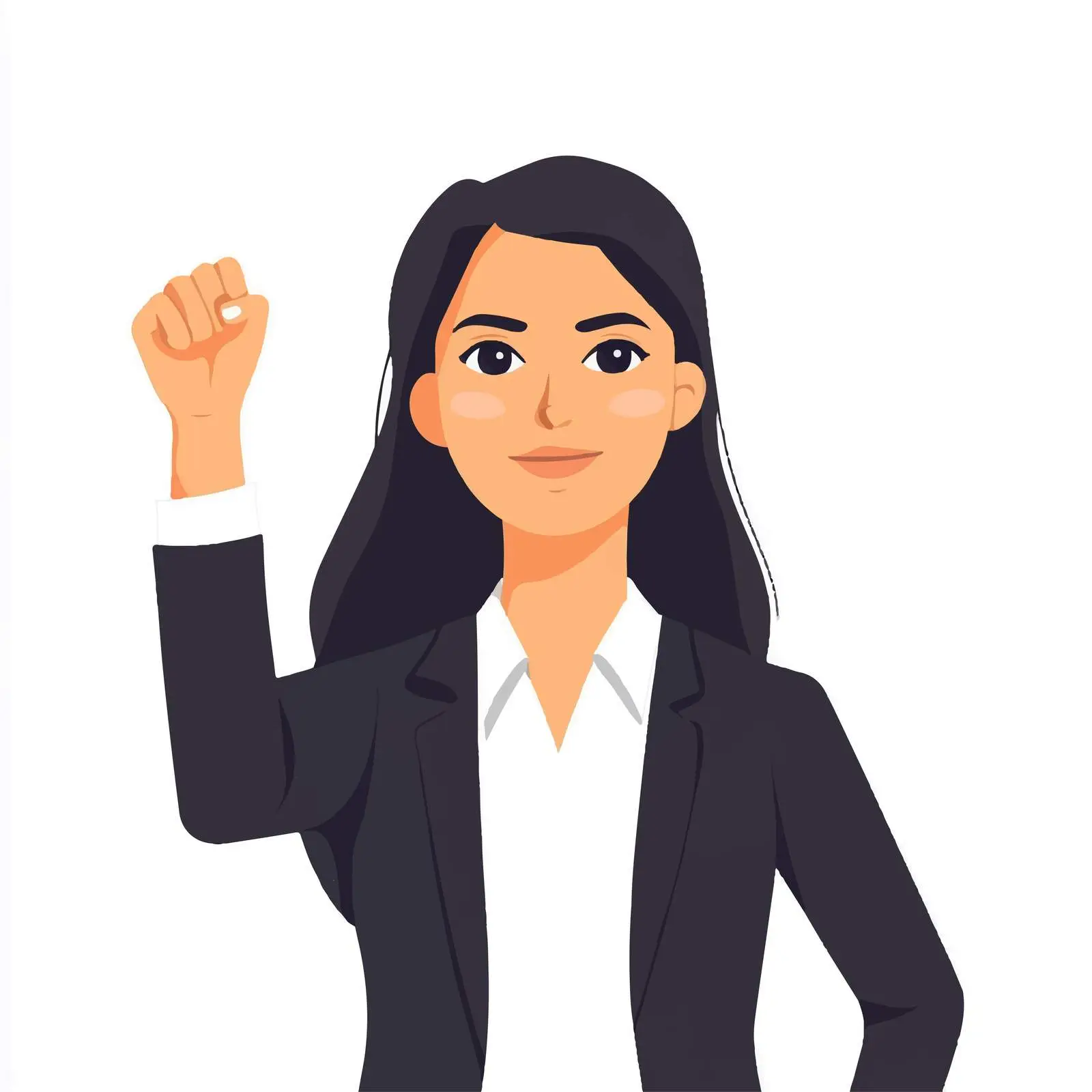 Successful Young Business Woman Raising Hand — free download from Dotvec