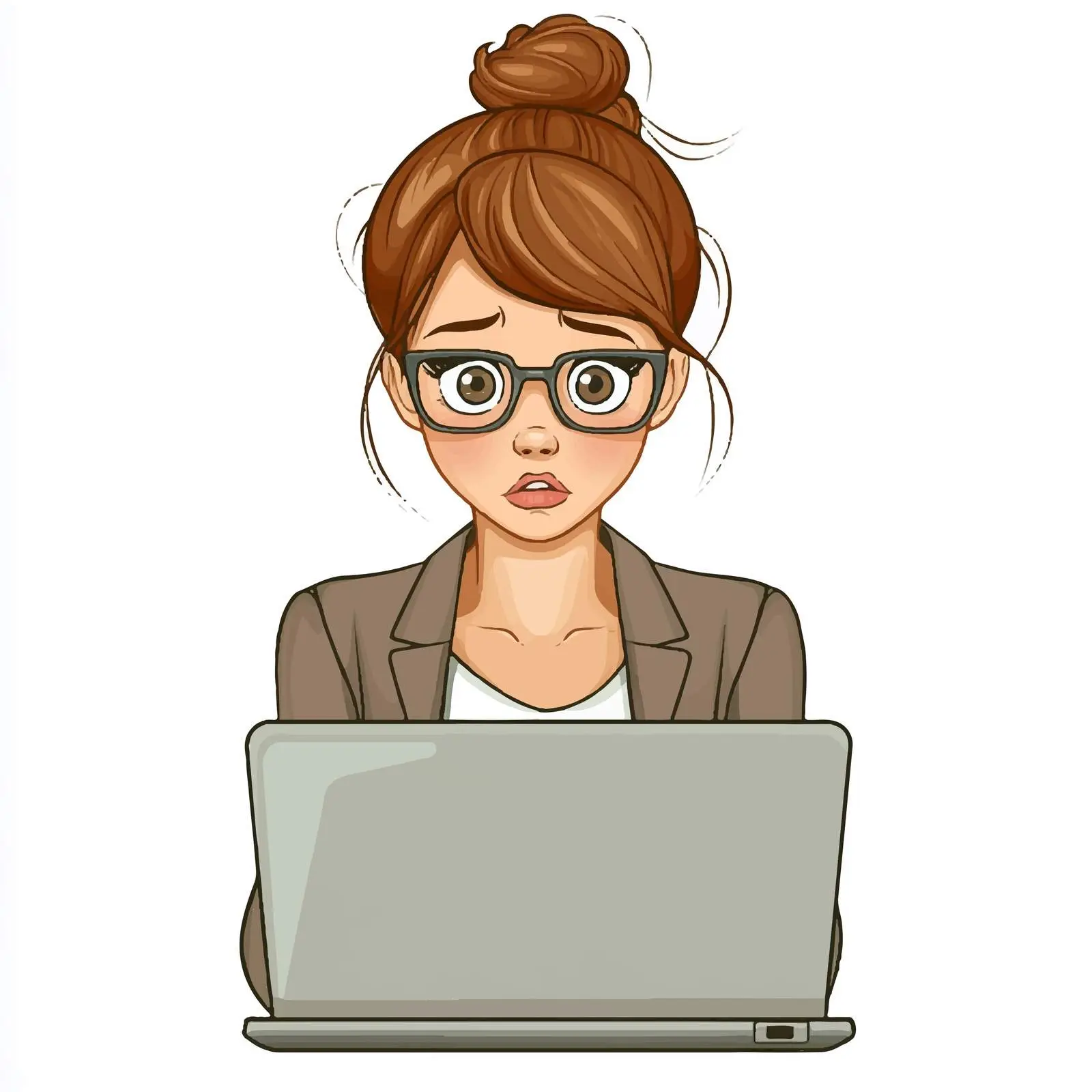 Anxious Young Business Woman at Work – free uncertainty image from Dotvec