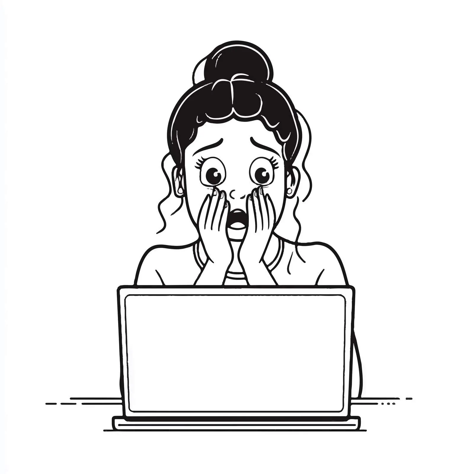 Anxious Young Business Woman at Work – free nervousness image from Dotvec