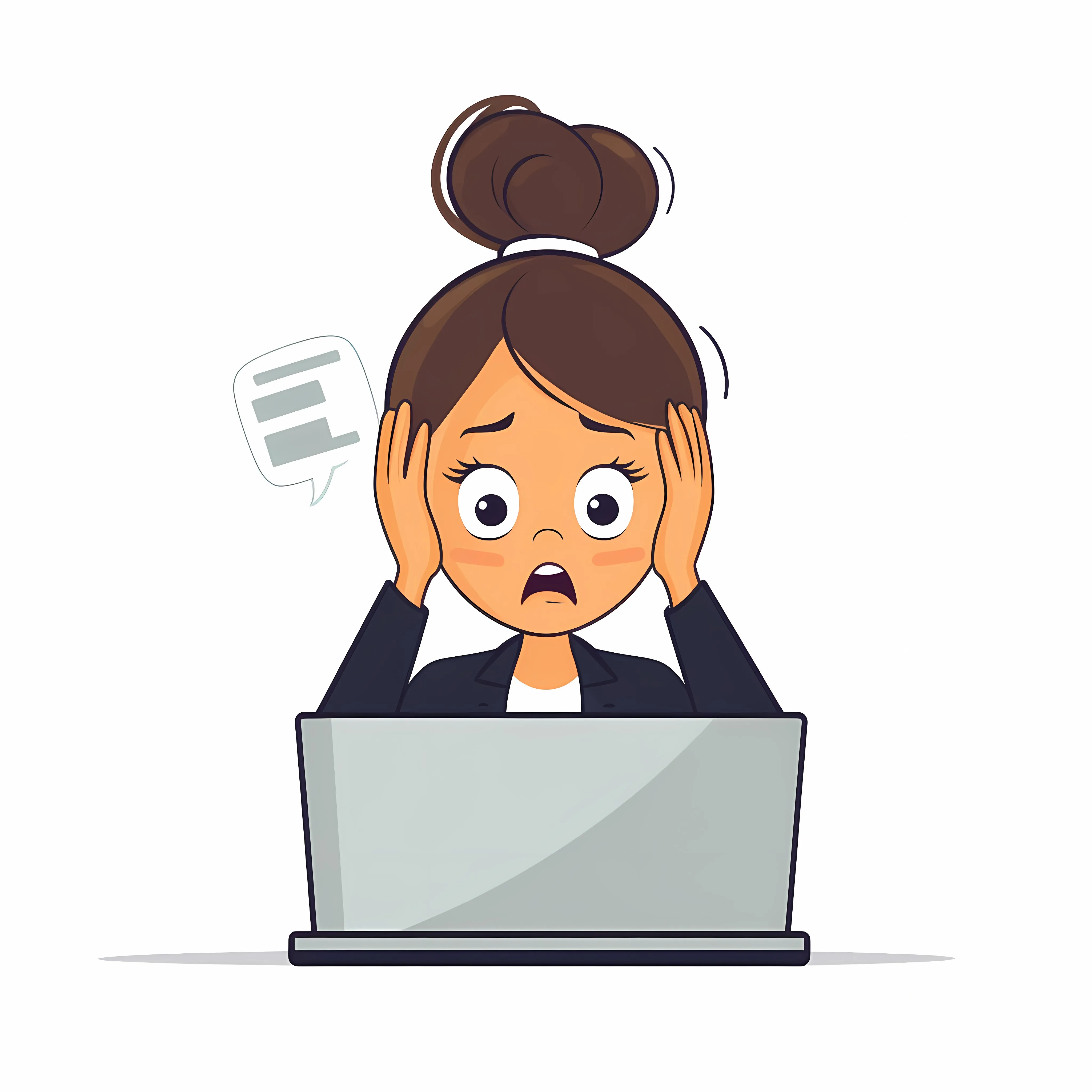 Anxious Young Business Woman at Work – free creative professional image from Dotvec