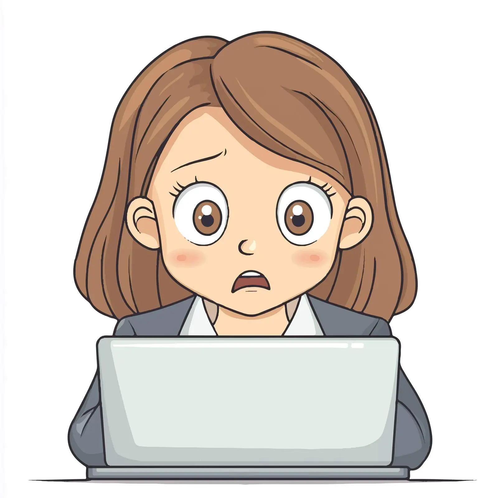 Anxious Young Business Woman at Work — free download from Dotvec