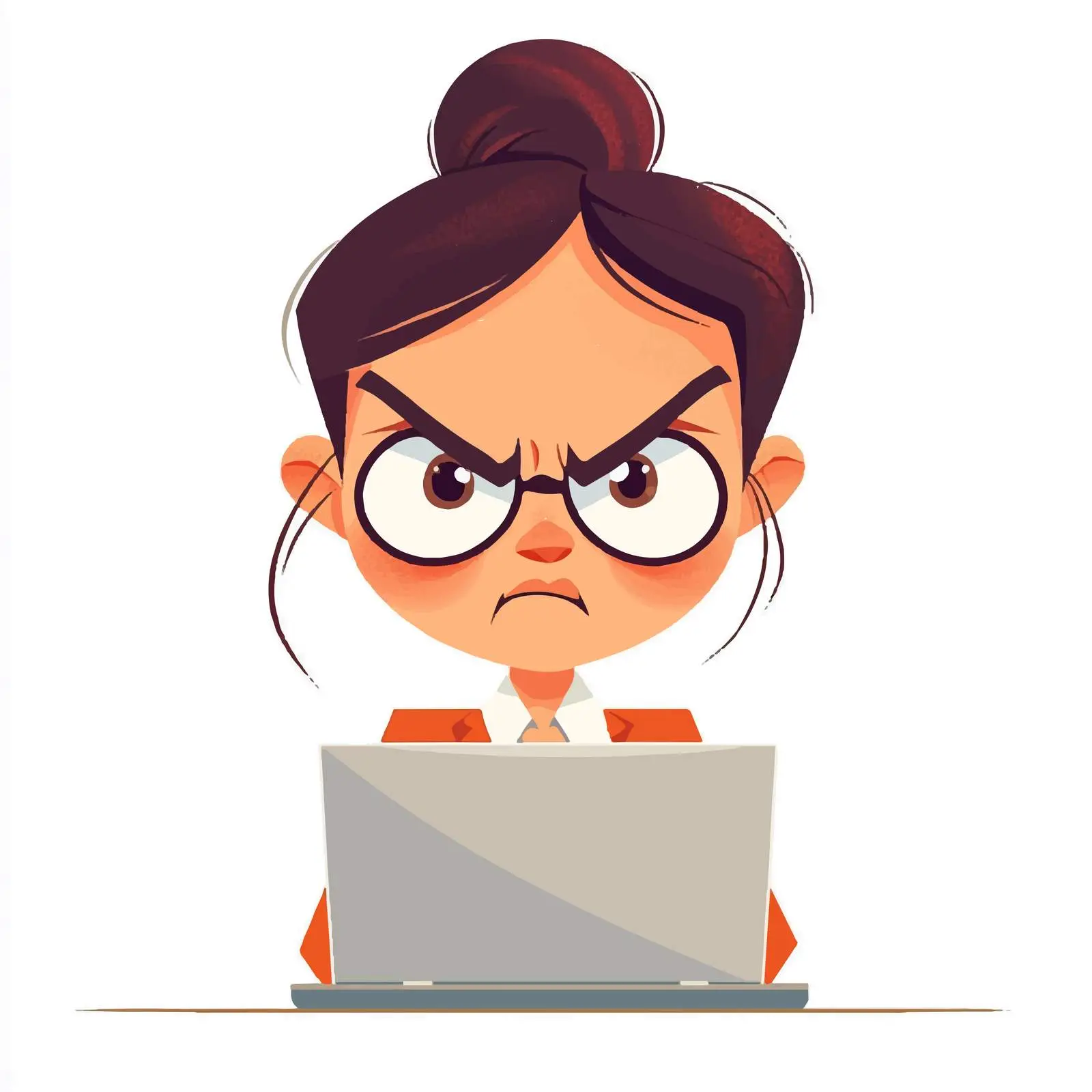 Anxious Young Business Woman at Work — free download from Dotvec