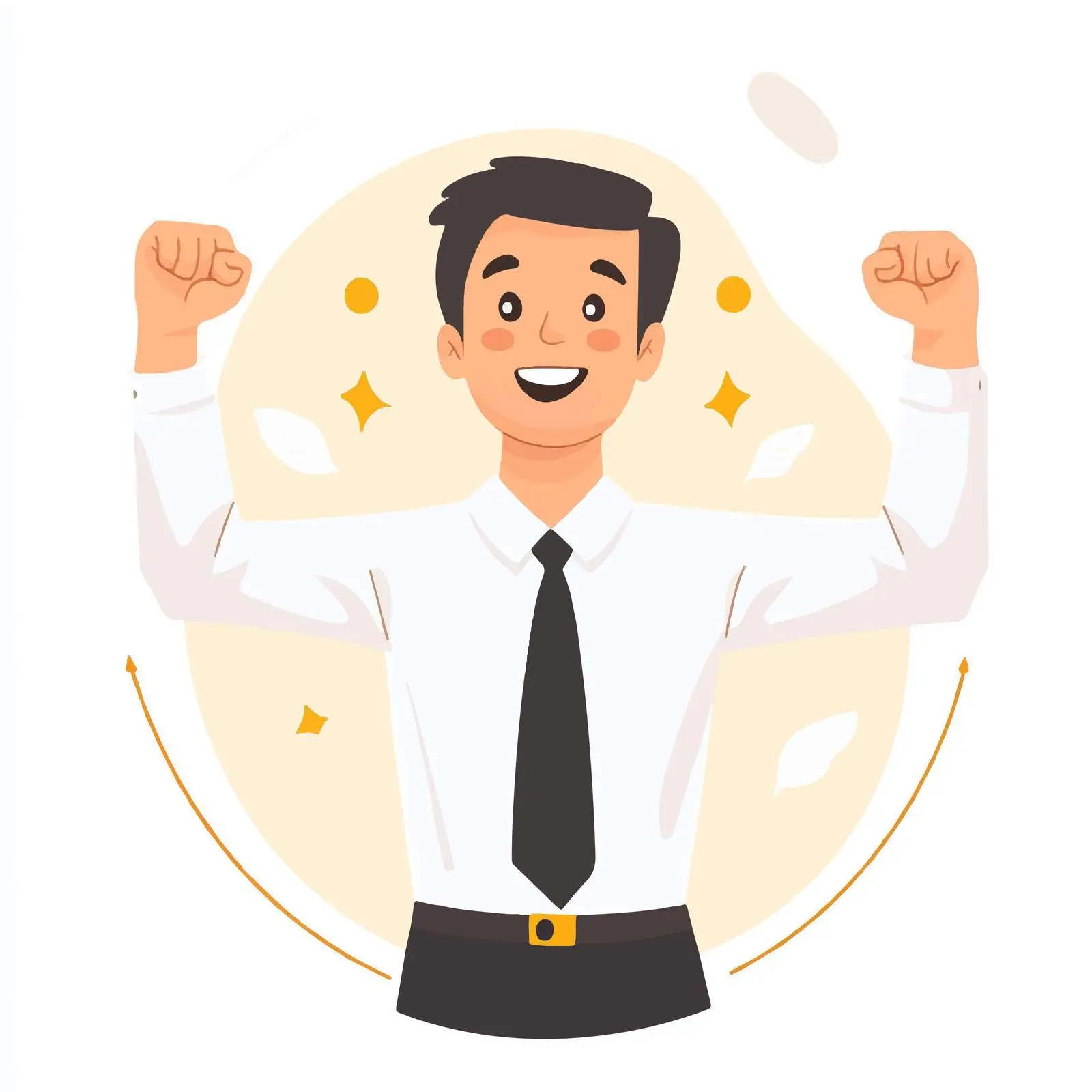 Young Businessman Celebrating Success with Raised Arms — free download from Dotvec