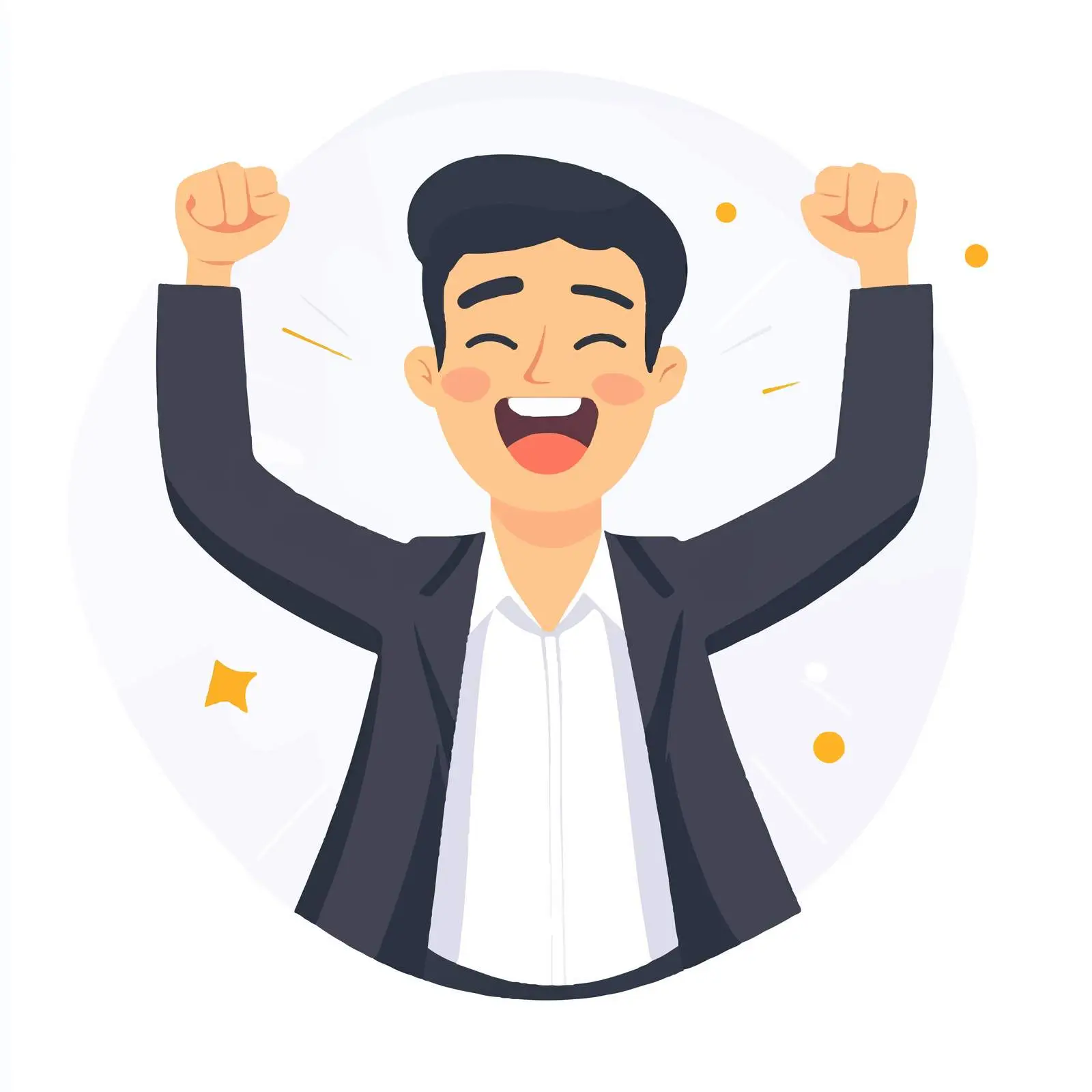 Businessman Celebrating Success with Raised Arms — free download from Dotvec