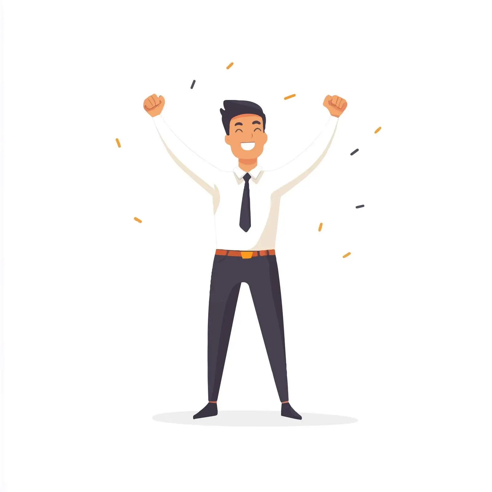 Young Businessman Celebrating Success with Raised Arms – free jubilant image from Dotvec