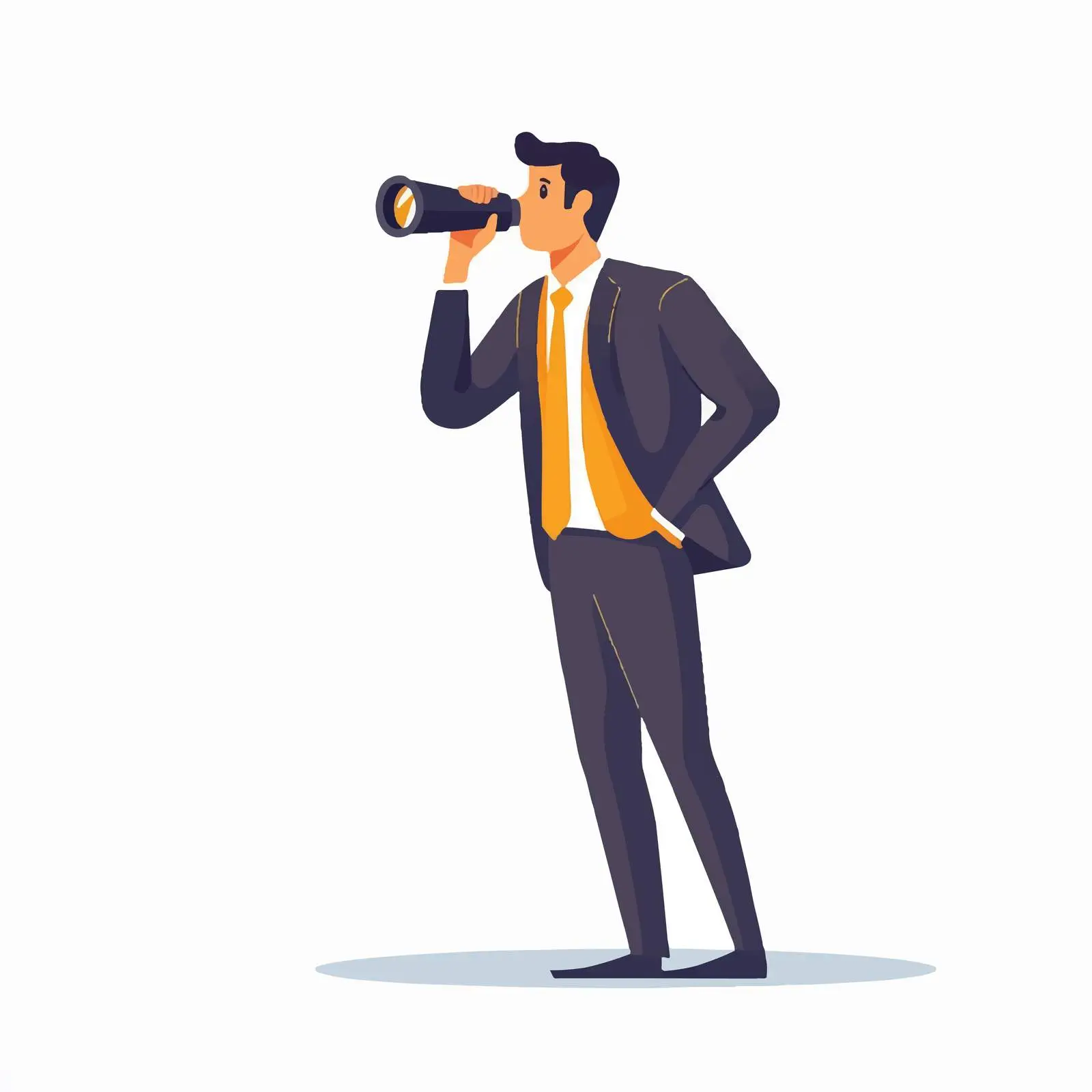 Young Businessman Searching with Binoculars – free determined image from Dotvec