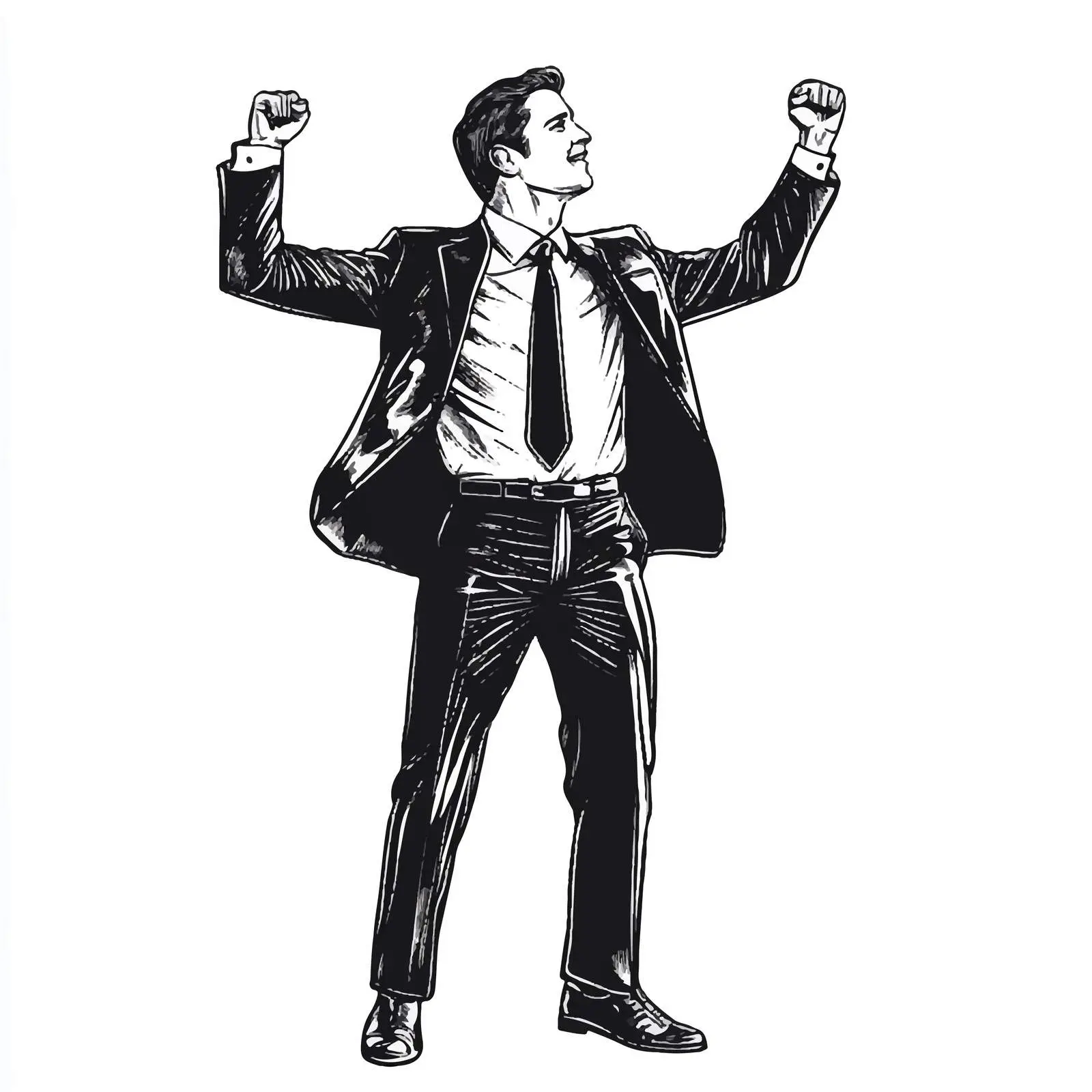 Young Businessman Celebrating Success in Vector Style – free jubilant image from Dotvec