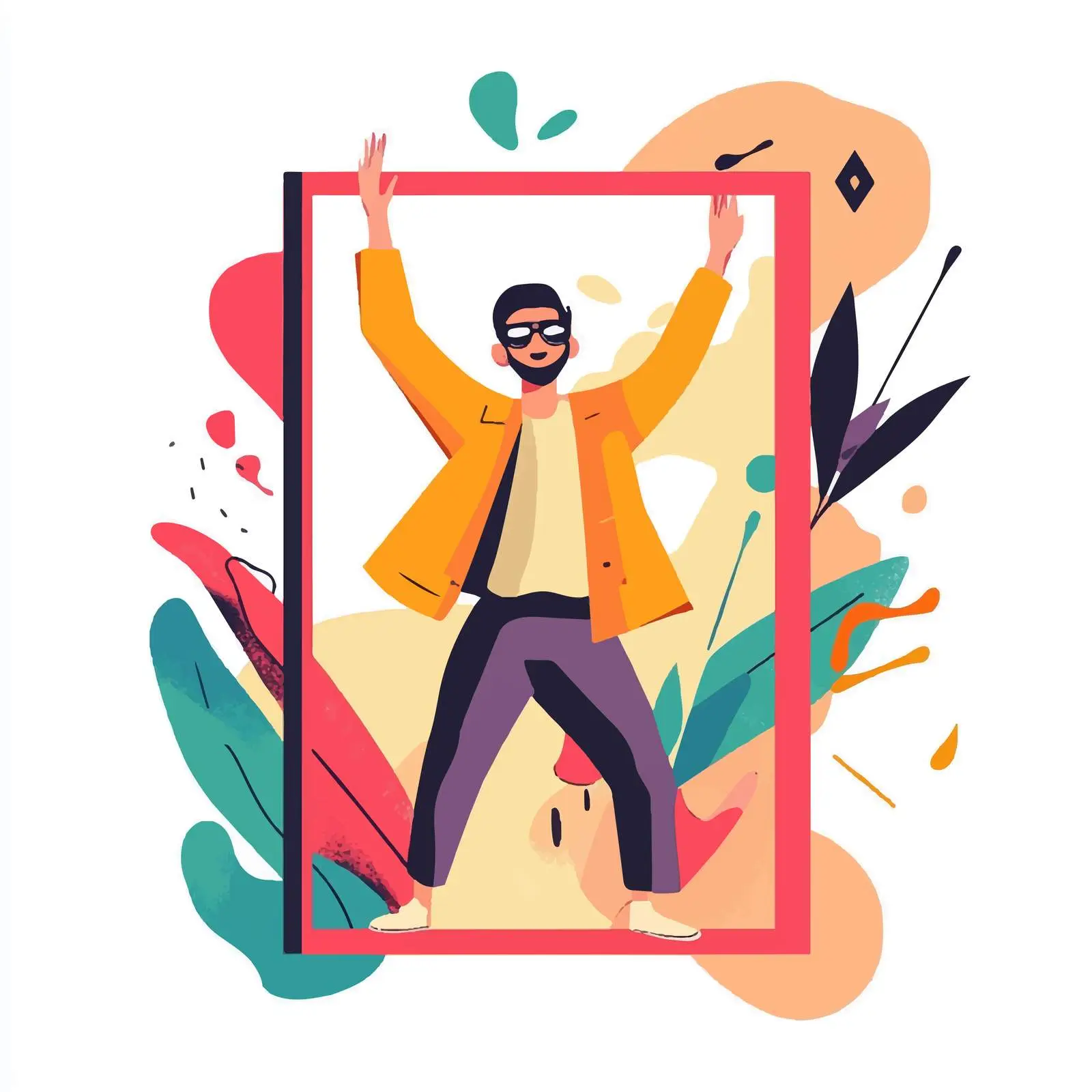 Successful Businessman Celebrating Victory Pose Vector — free download from Dotvec