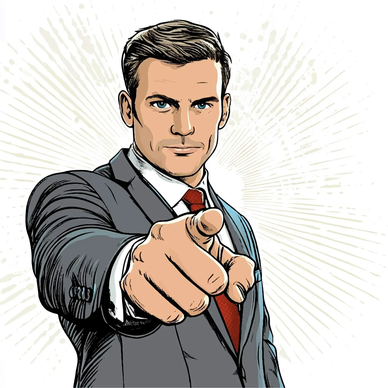 Young Businessman Pointing with His Thumb — free download from Dotvec