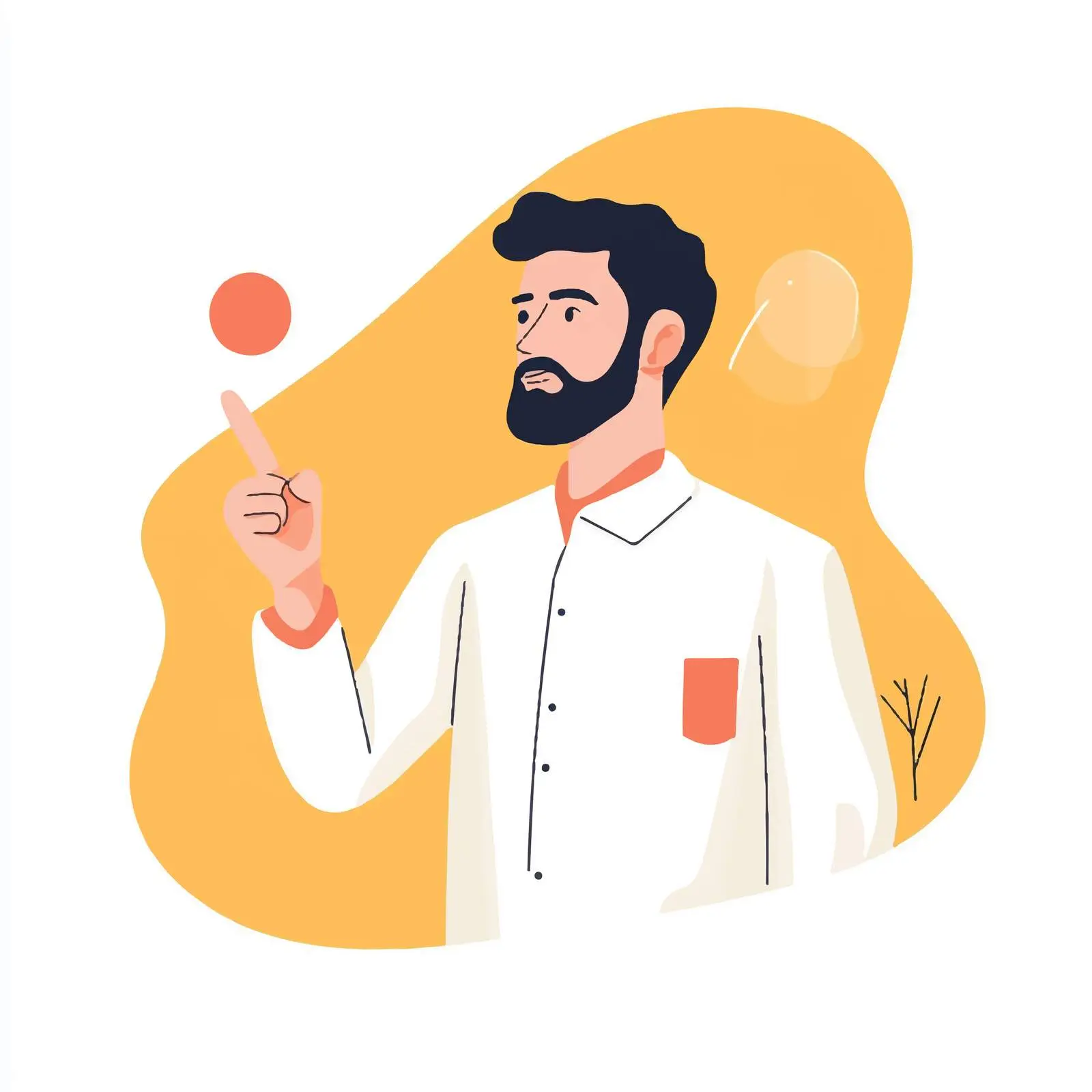 Young Businessman Pointing with Thumb Vector Illustration — free download from Dotvec