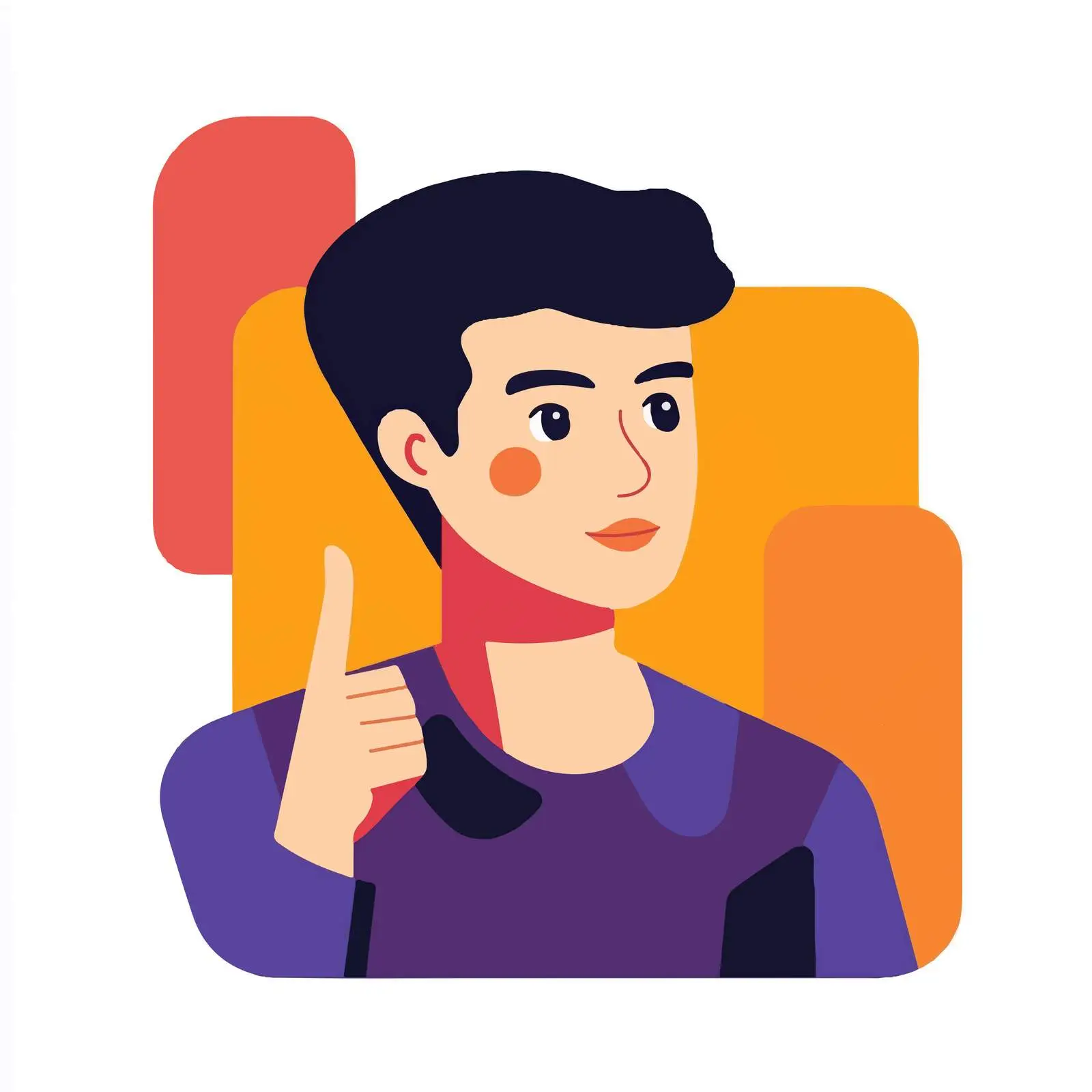 Confident Young Businessman Pointing with Thumb — free download from Dotvec
